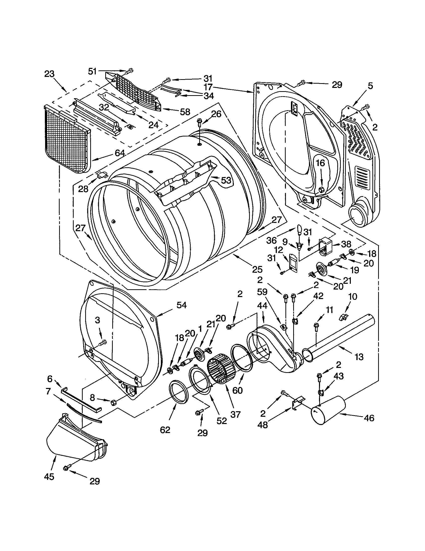 Kenmore 11073052101 bulkhead diagram