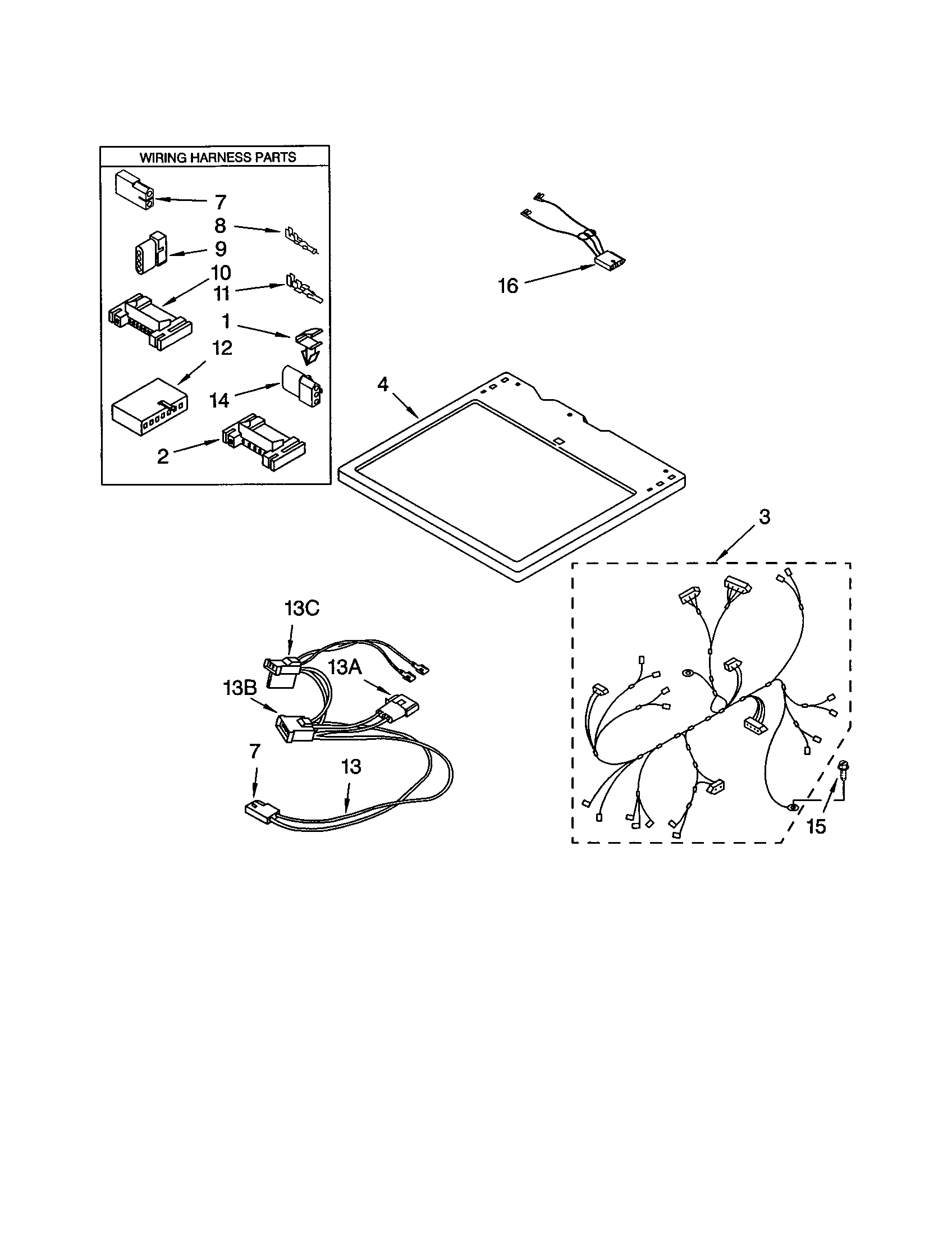 Kenmore 11073052101 dryer top diagram
