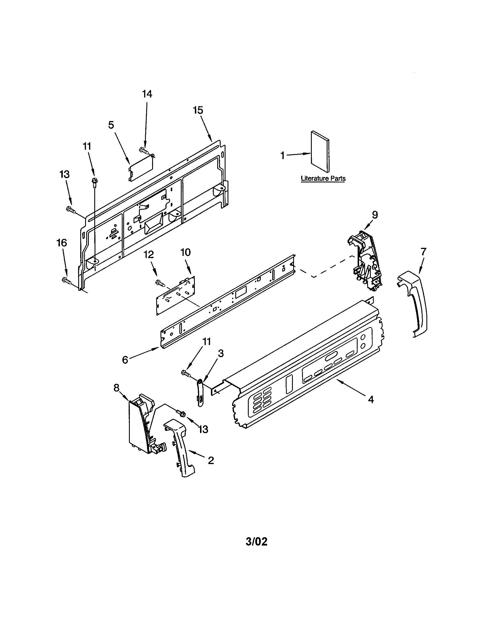 Kenmore 11063052101 console panel diagram