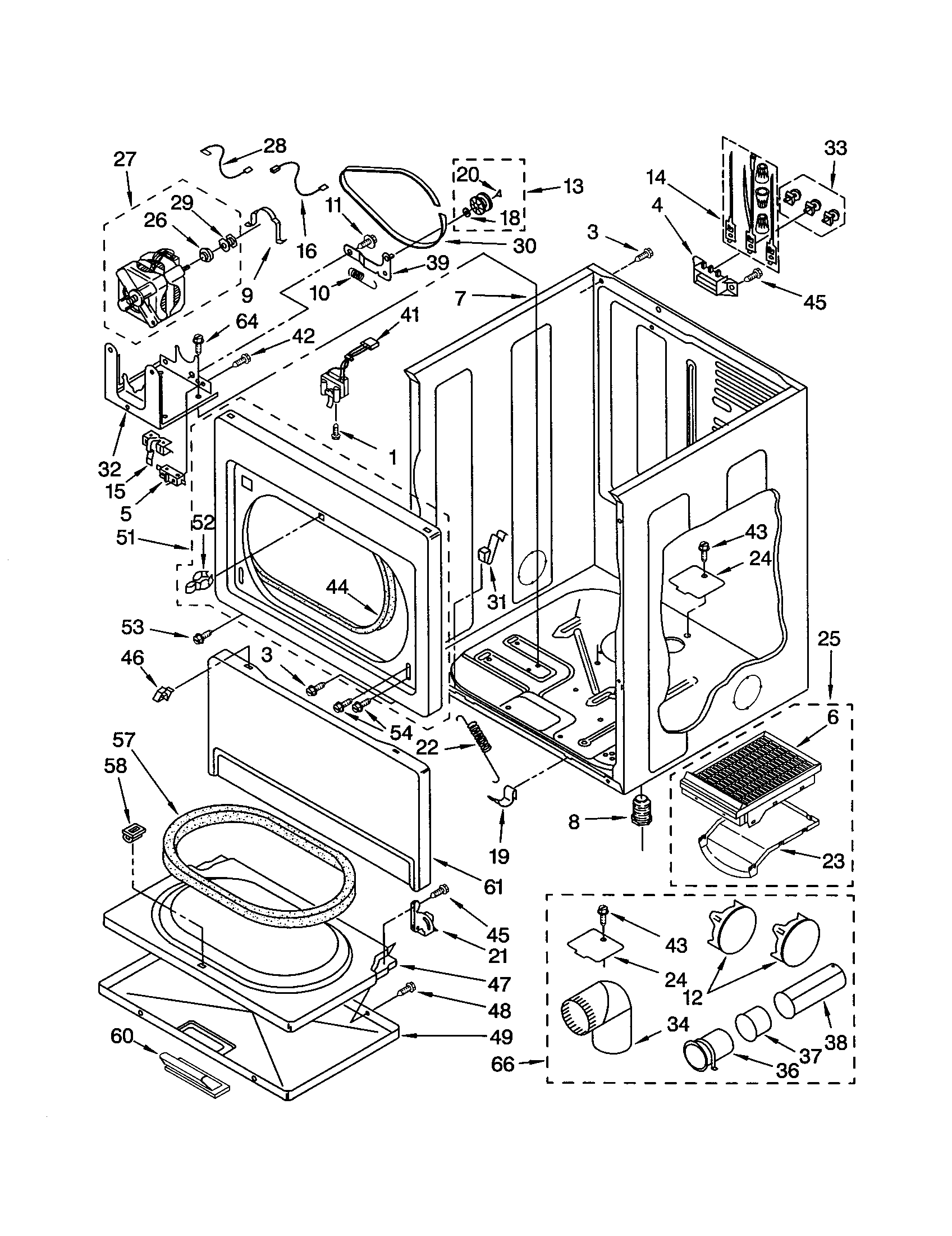 Kenmore 11063052101 cabinet diagram