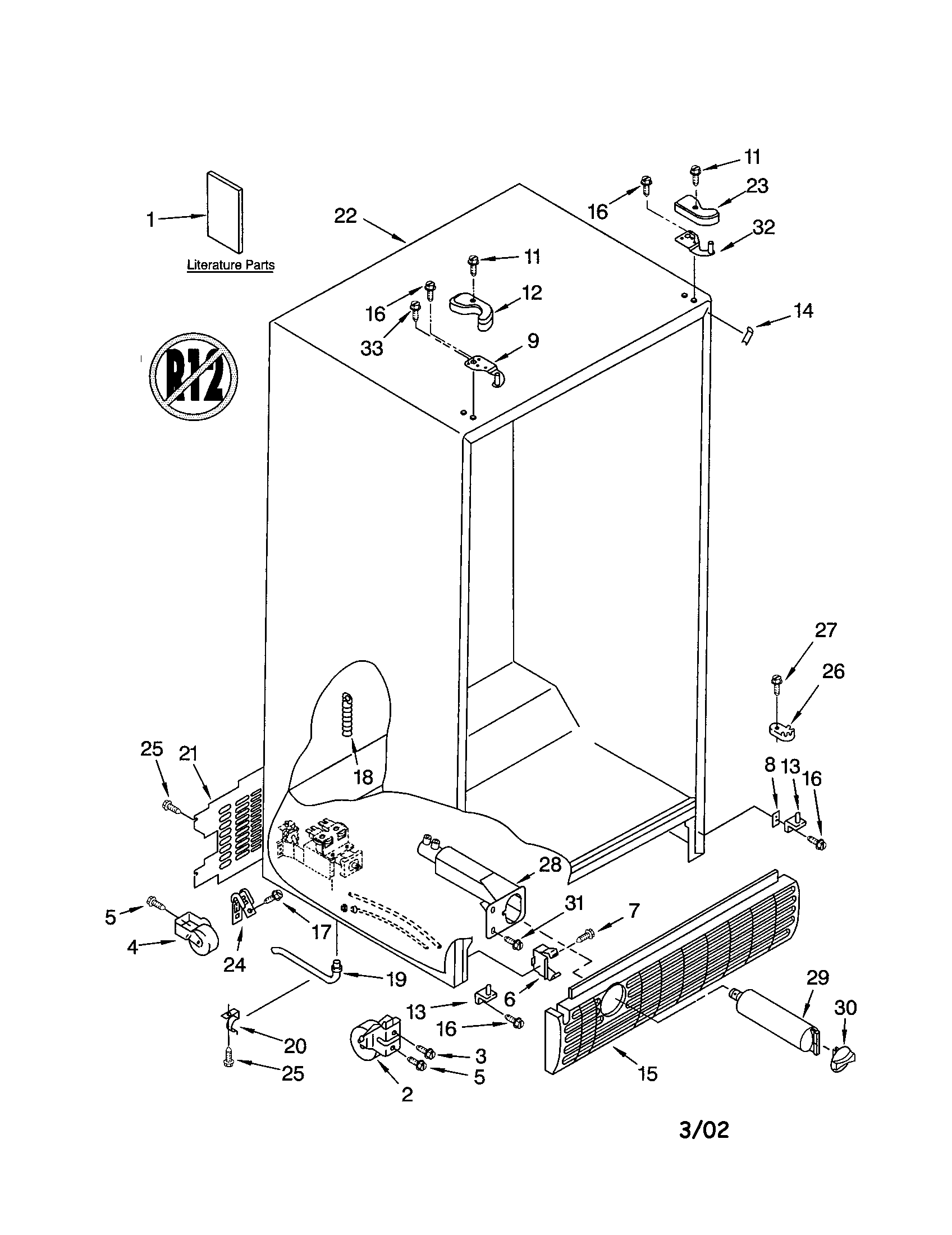 Kenmore 10653559201 cabinet diagram