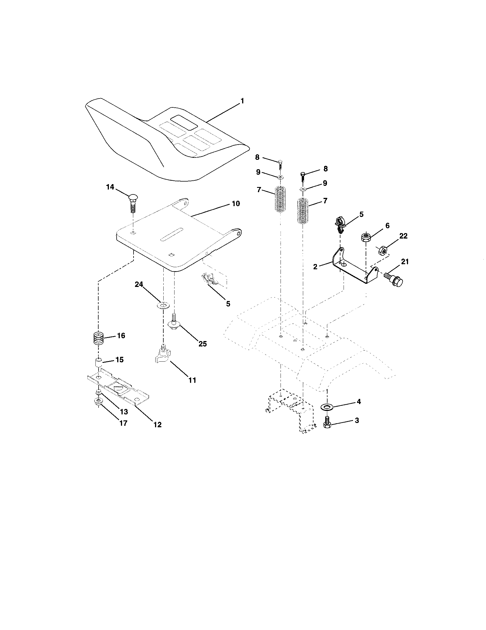 Poulan 917279892 seat assembly diagram