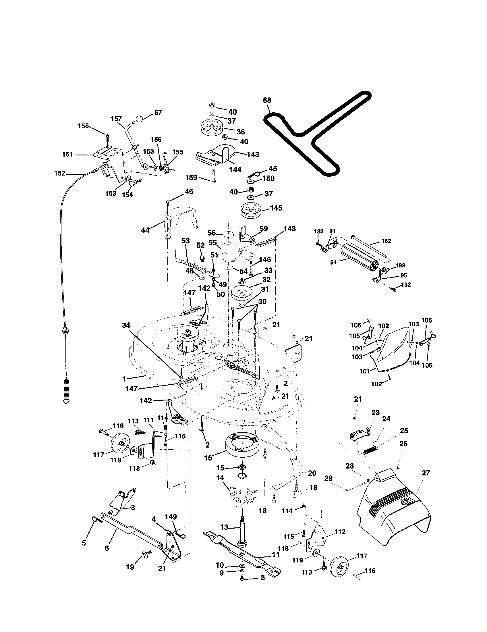 Poulan 917279892 mower deck diagram
