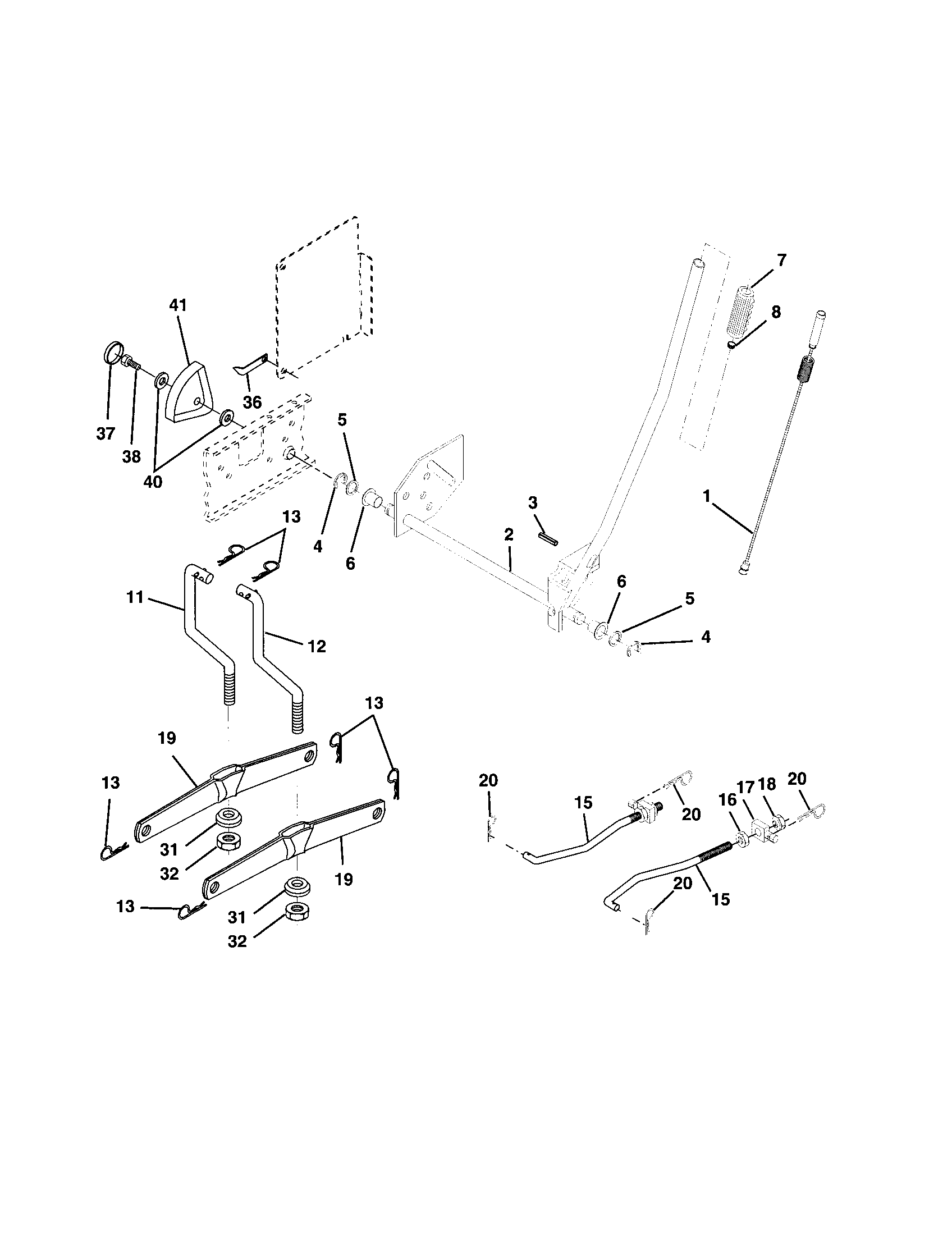 Poulan 917279892 mower lift diagram