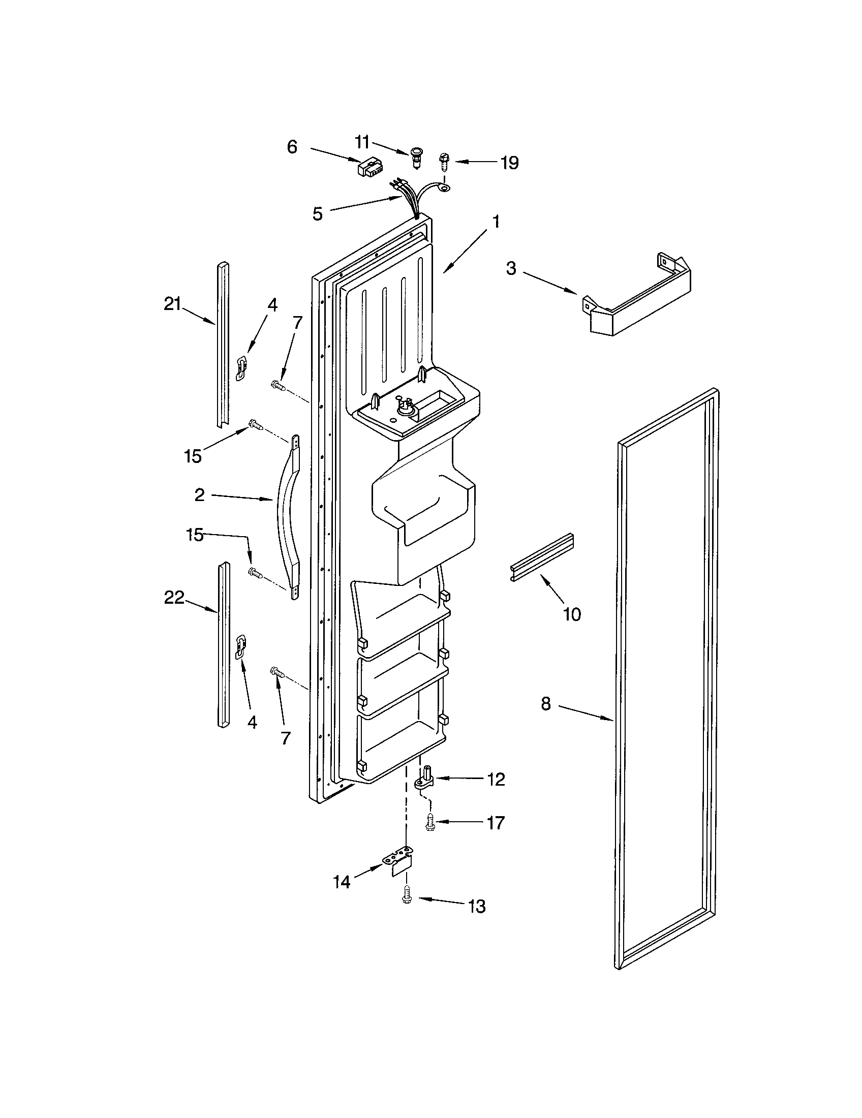 Kenmore 10651554103 freezer door diagram