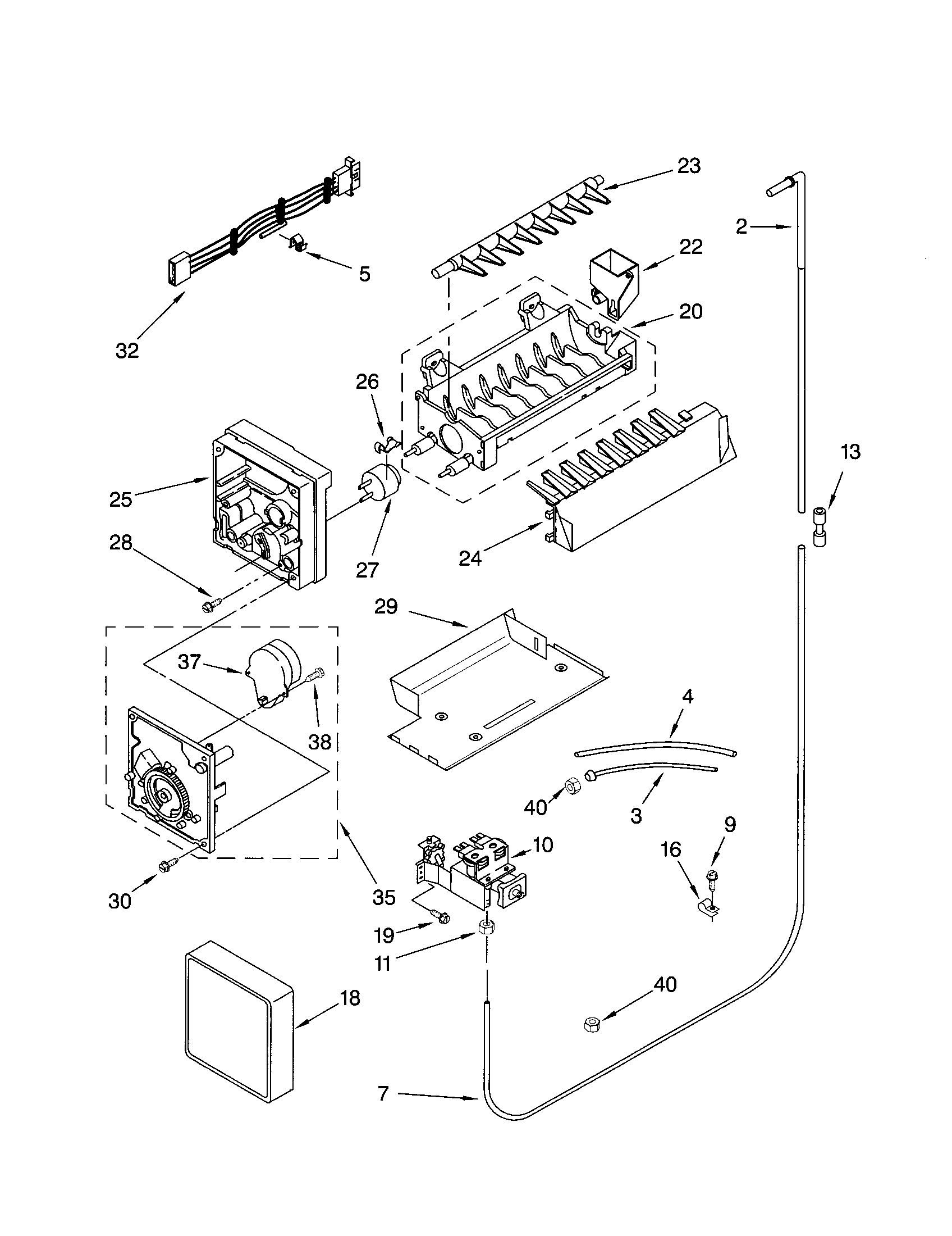 Kenmore 10651554103 icemaker diagram