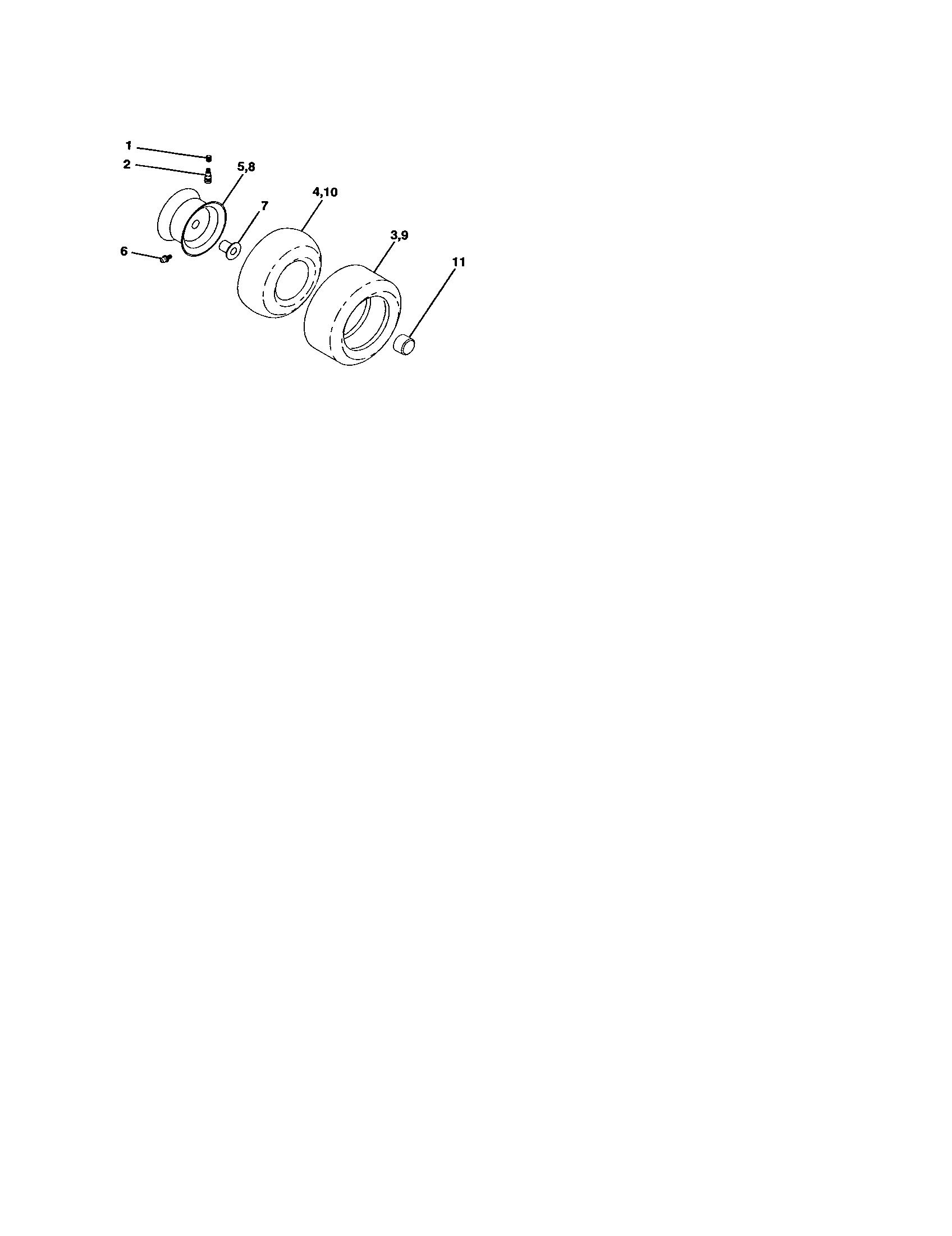 Poulan 271491 wheels and tires diagram