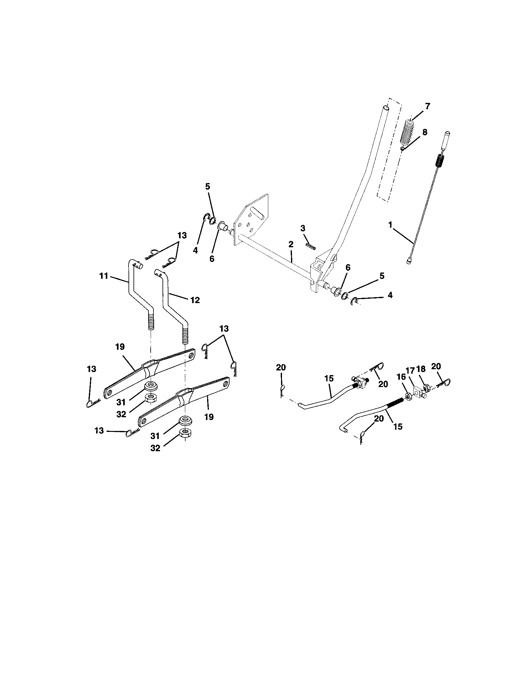 Poulan 271491 lift assembly diagram