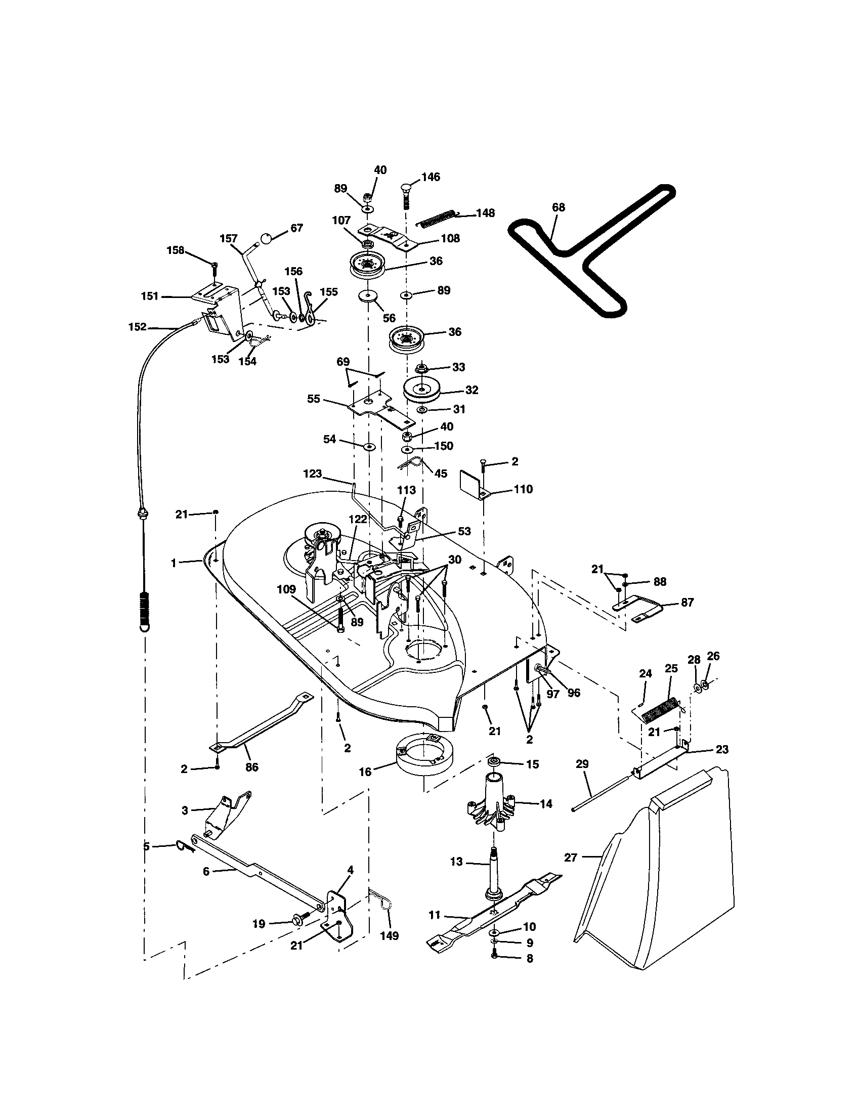 Poulan 271491 mower deck diagram