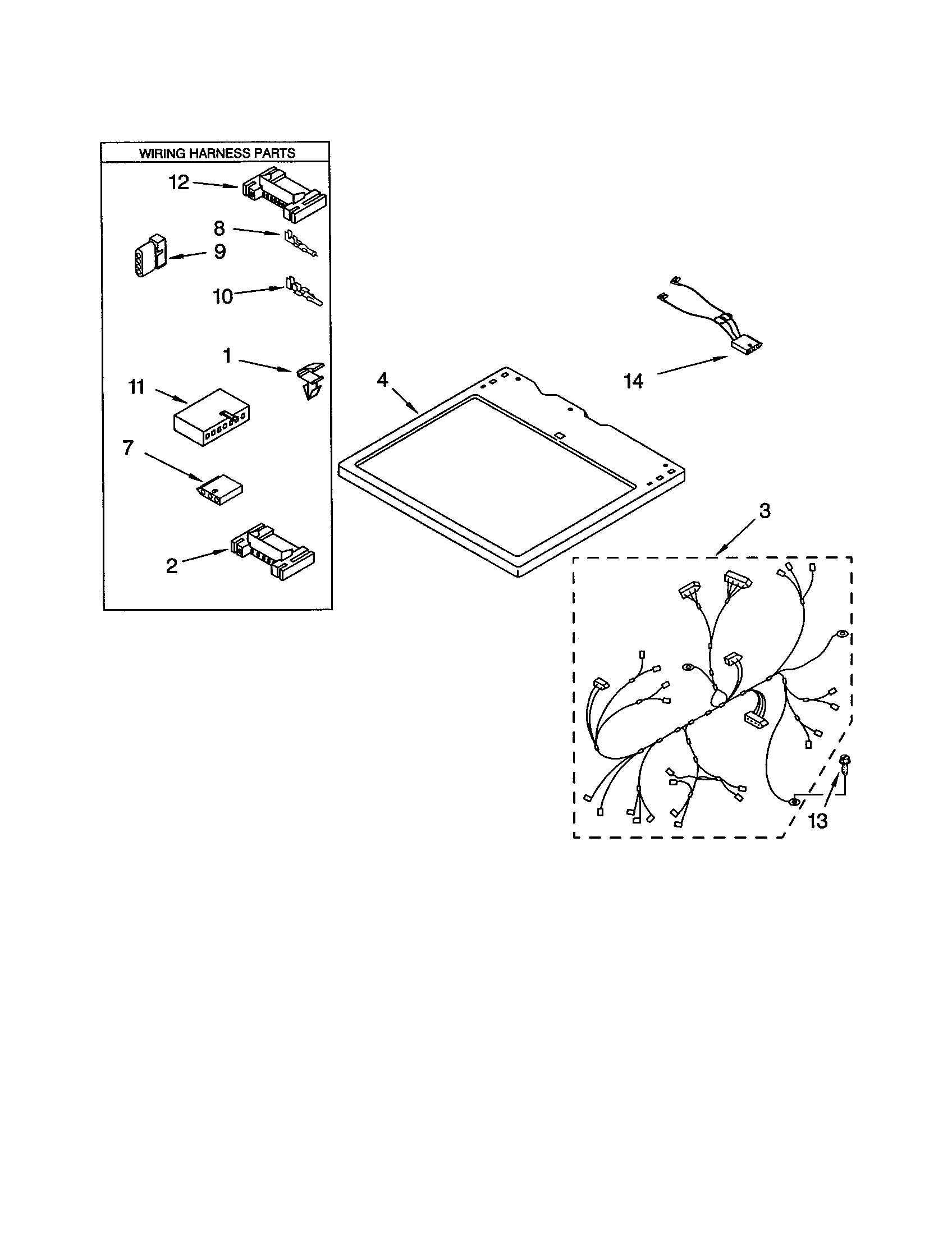 Kenmore 11063042101 dryer top diagram