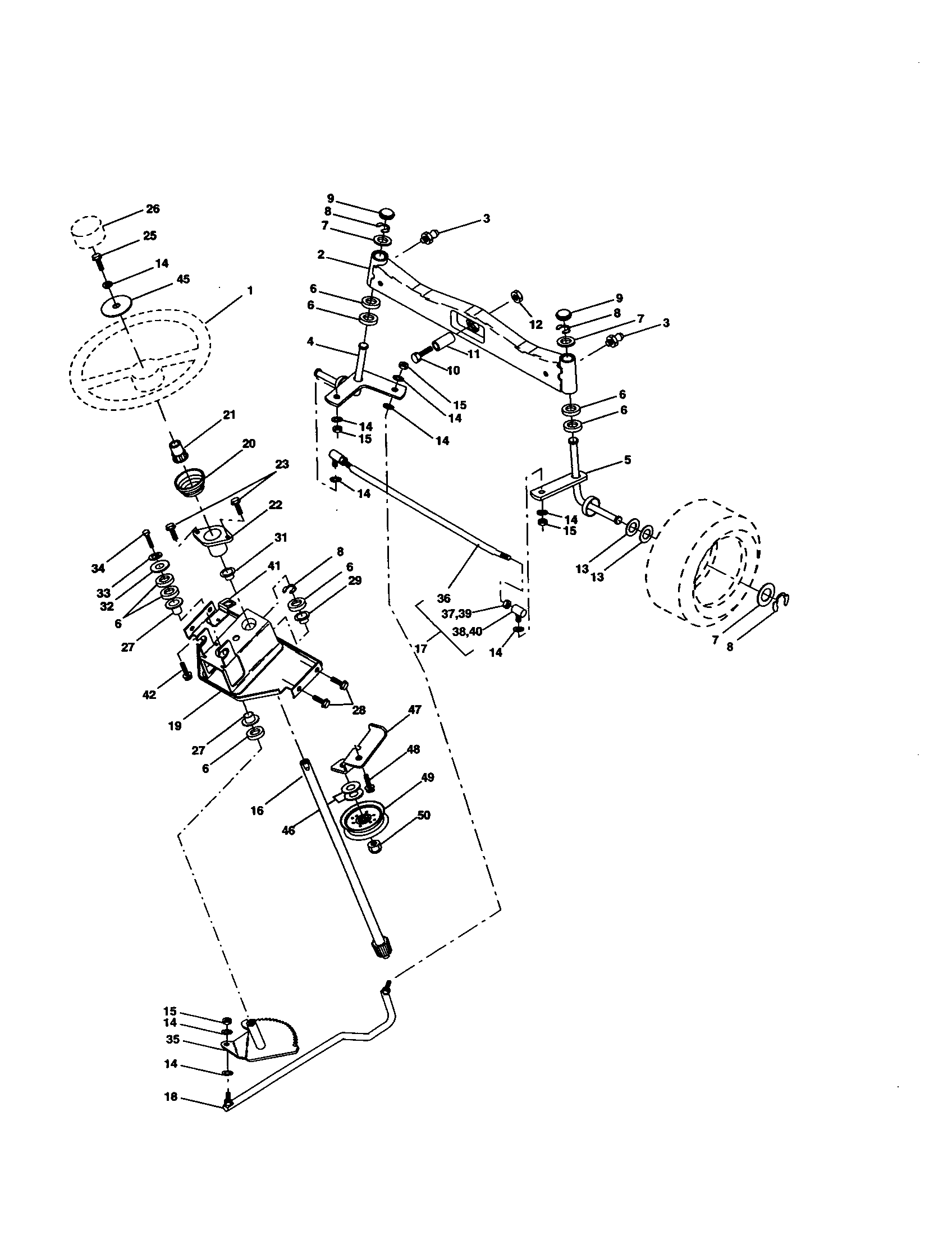 Craftsman 917277090 steering assembly diagram