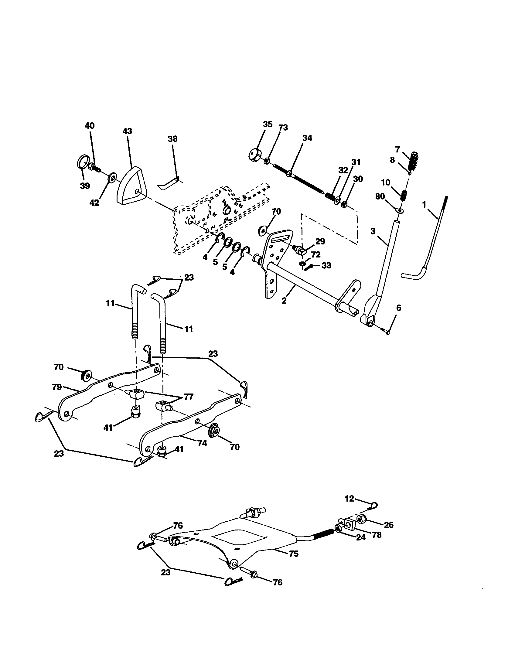 Craftsman 917277090 mower lift diagram