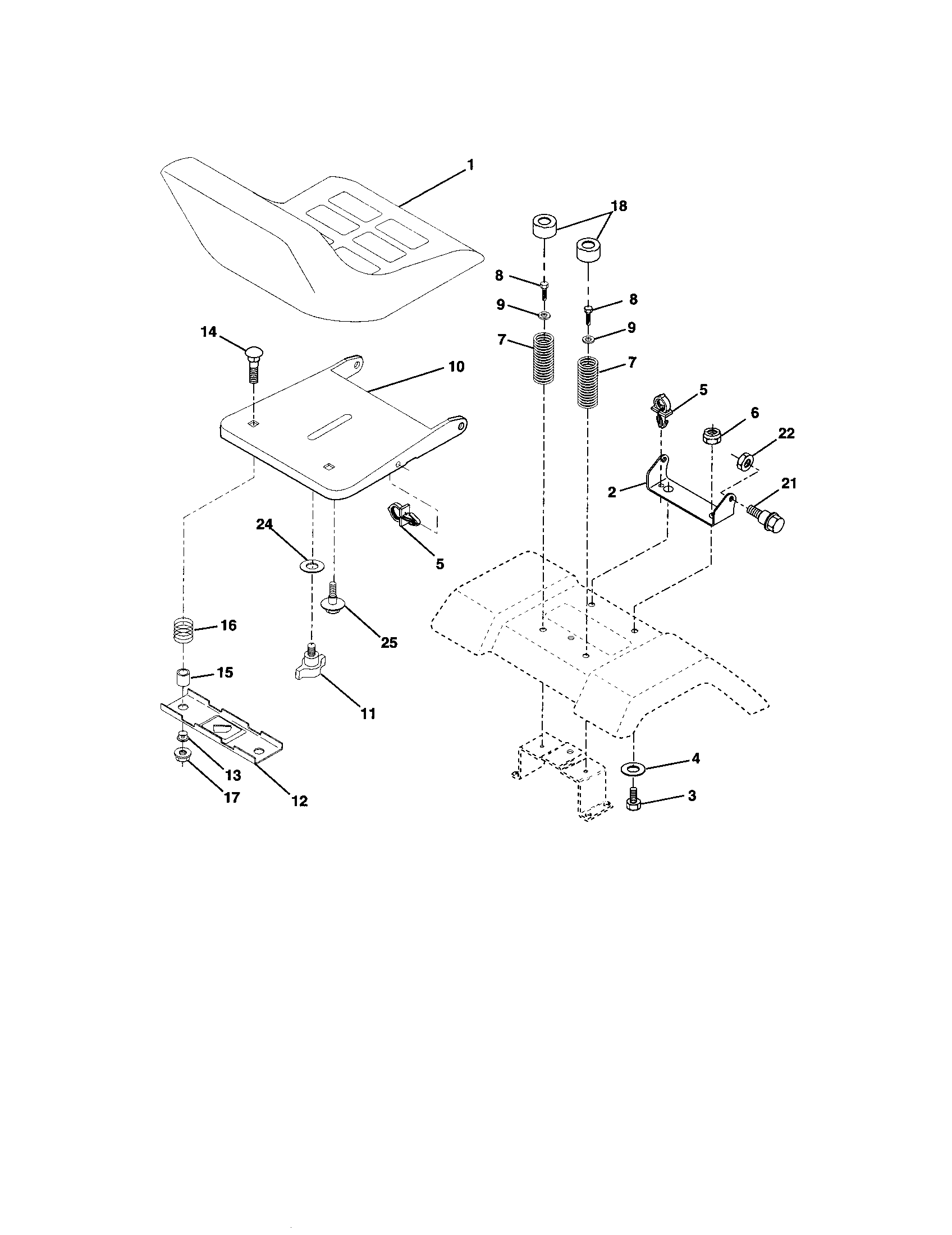 Craftsman 917272281 seat assembly diagram