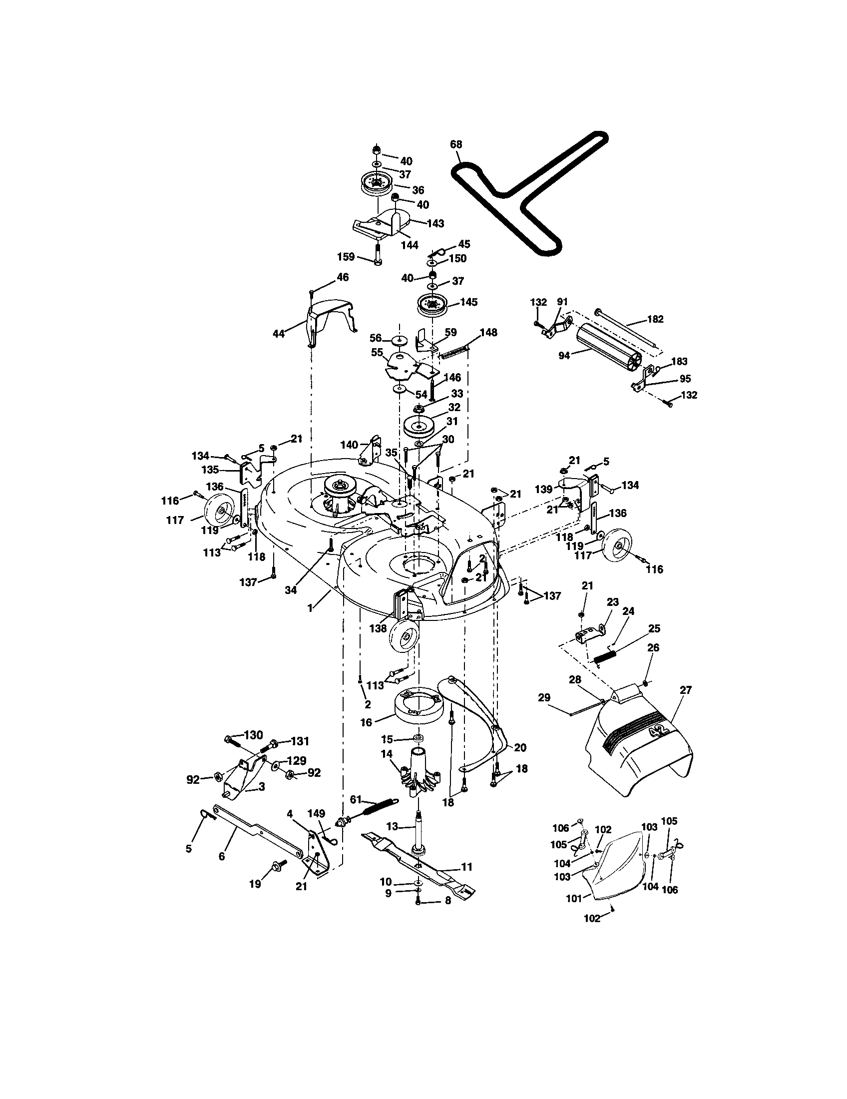 Craftsman 917272281 mower deck diagram