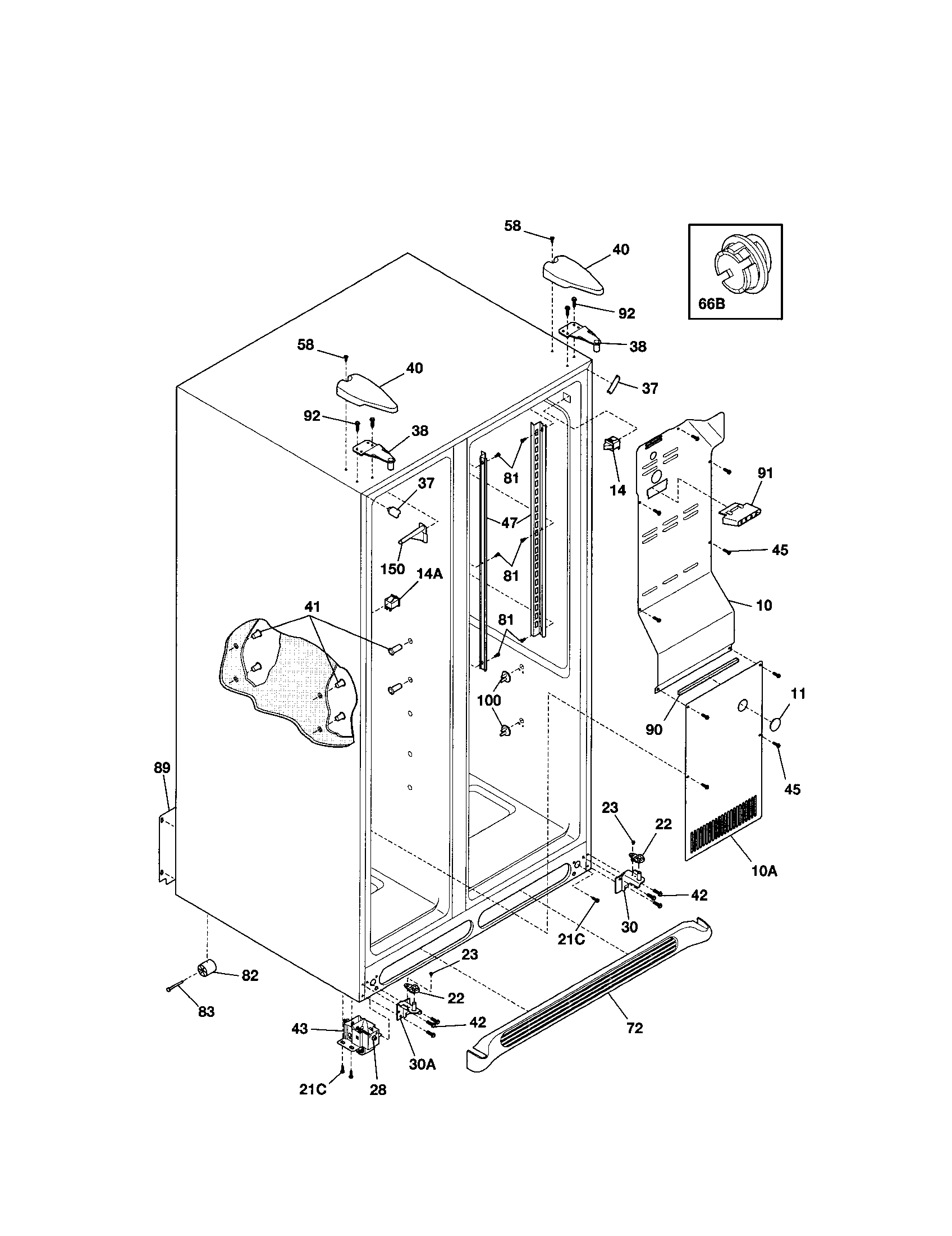 Kenmore 25351622100 cabinet diagram