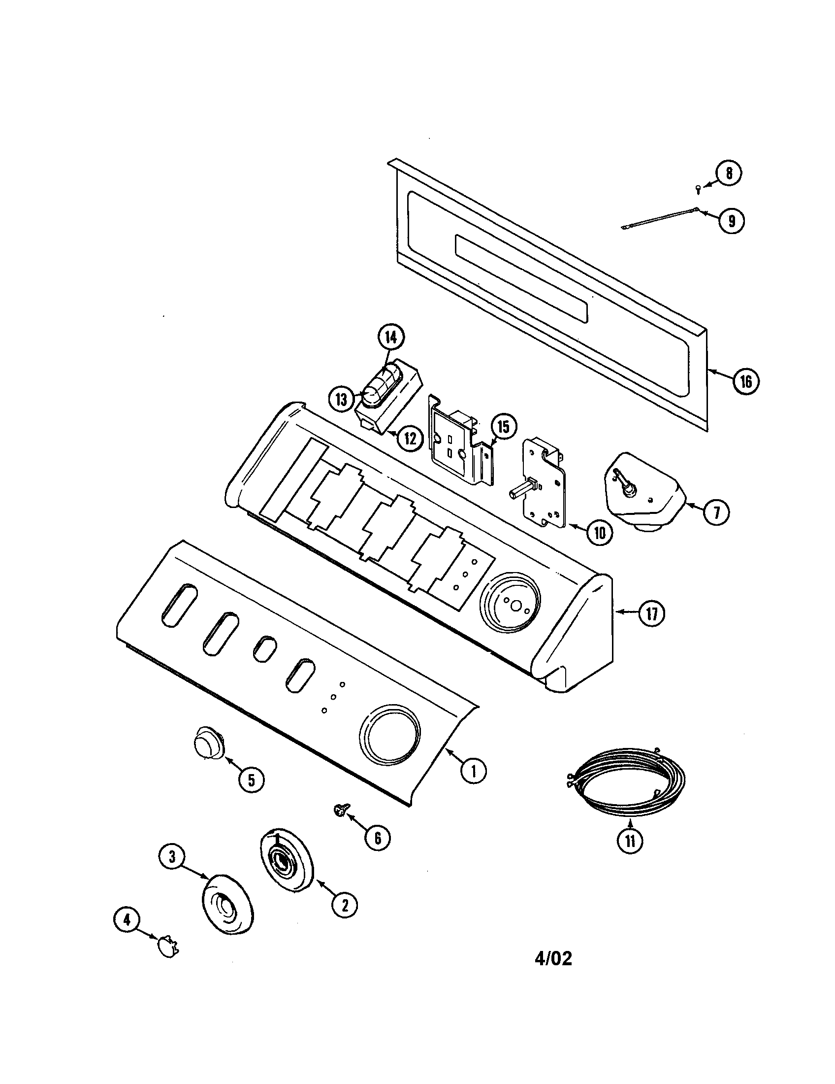Maytag MDG9706AWA control panel diagram