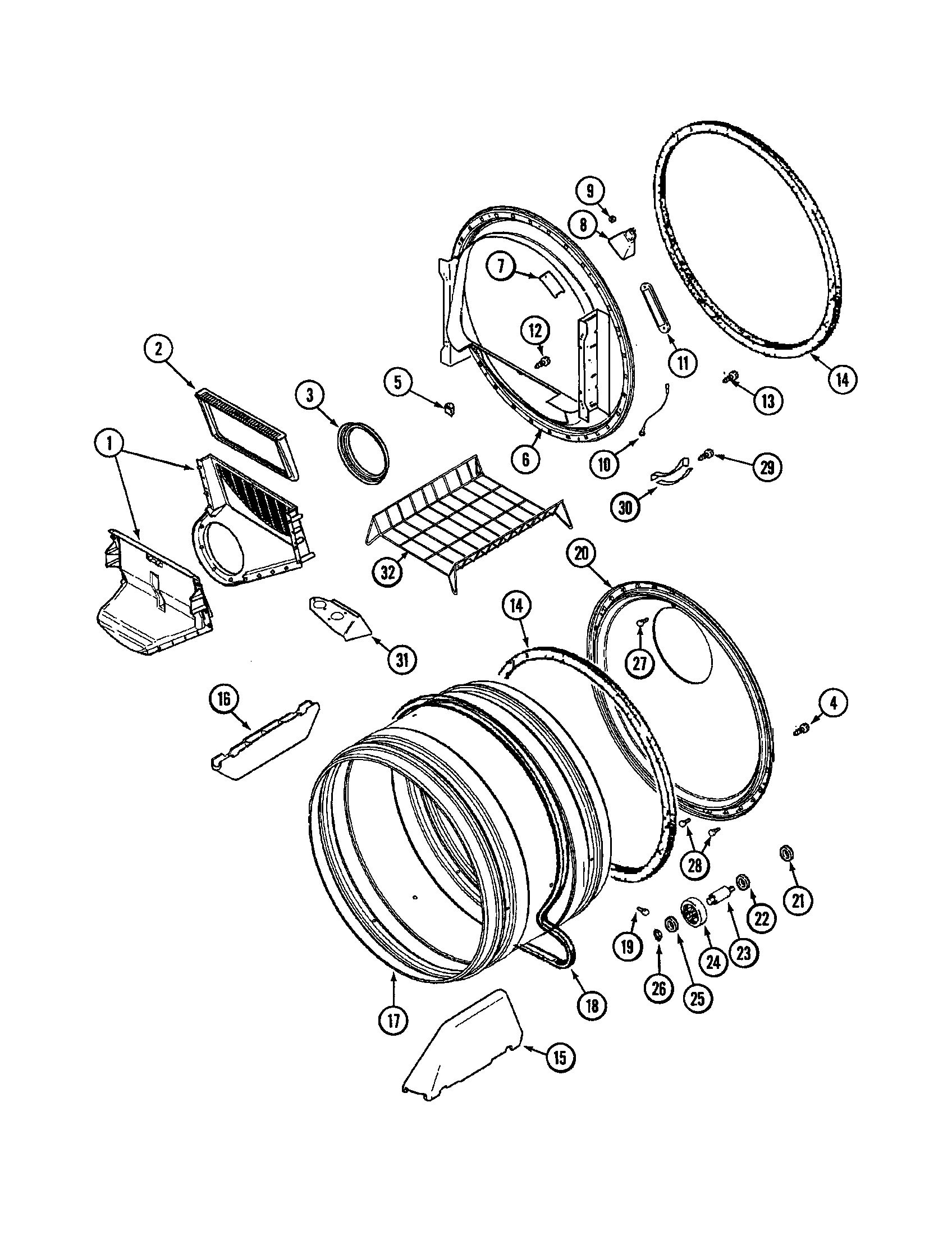 Maytag MDG9706AWA tumbler diagram