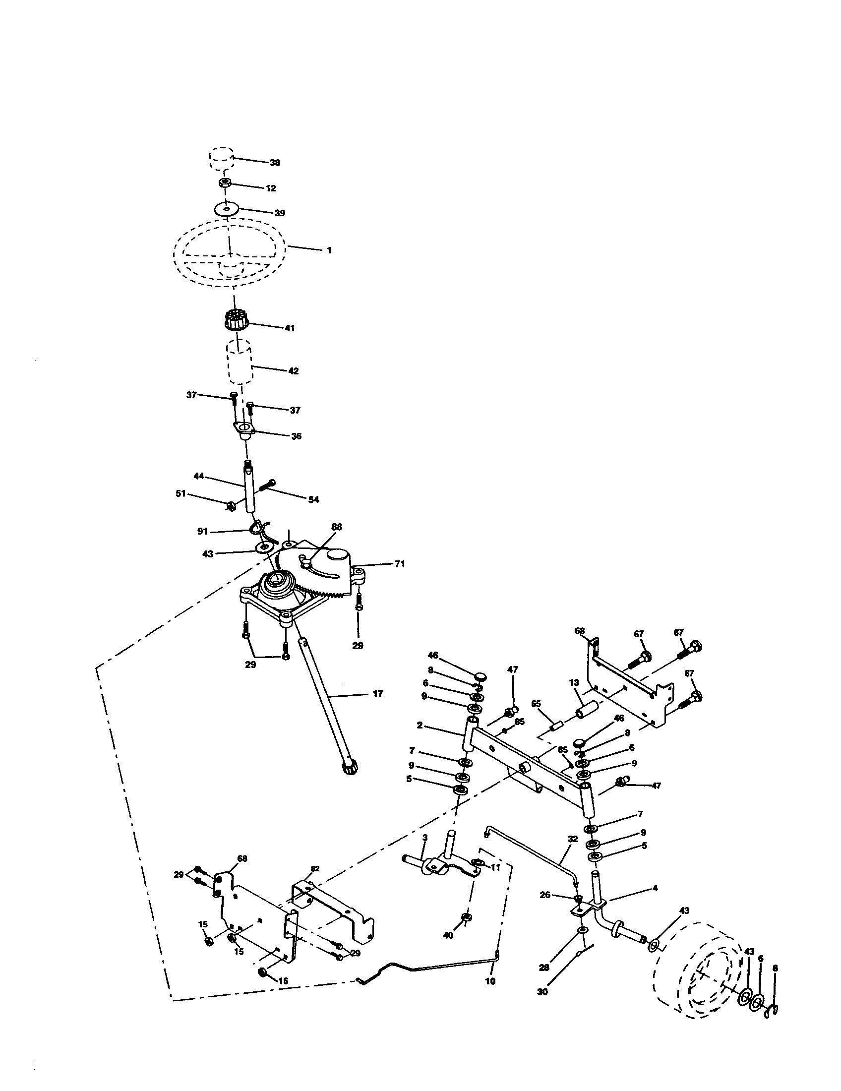 Craftsman 917277021 steering assembly diagram