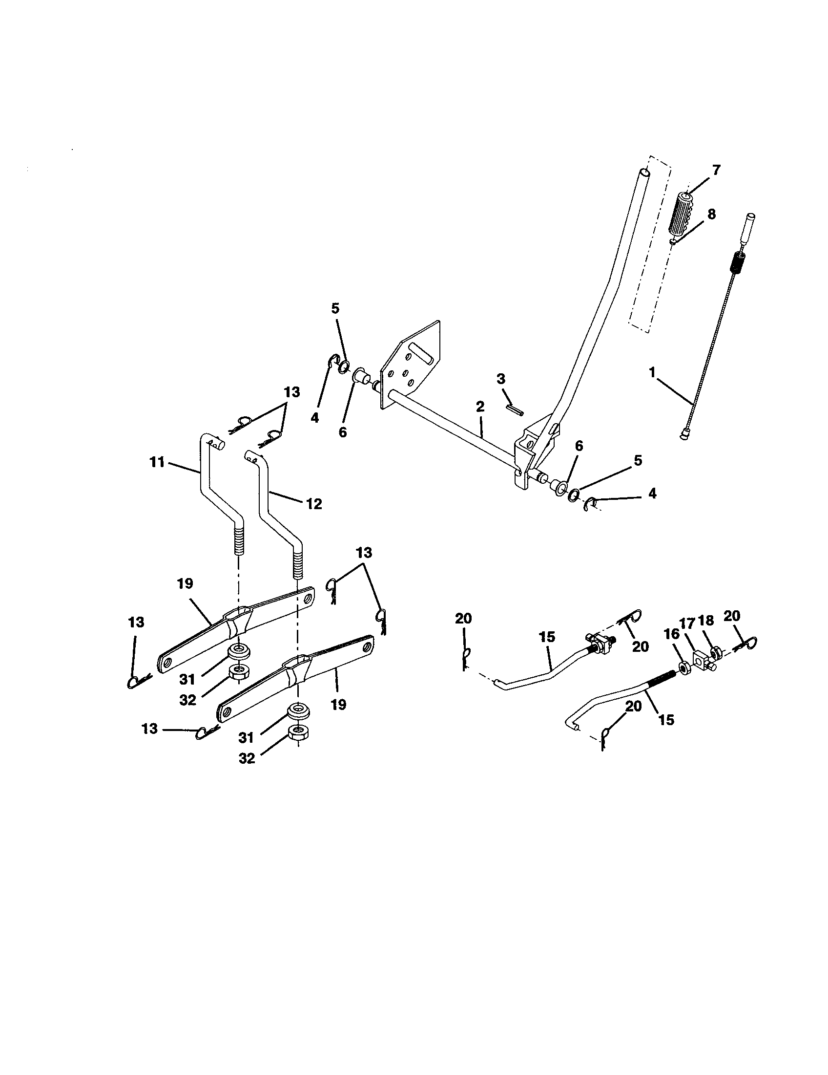 Craftsman 917277021 mower lift diagram