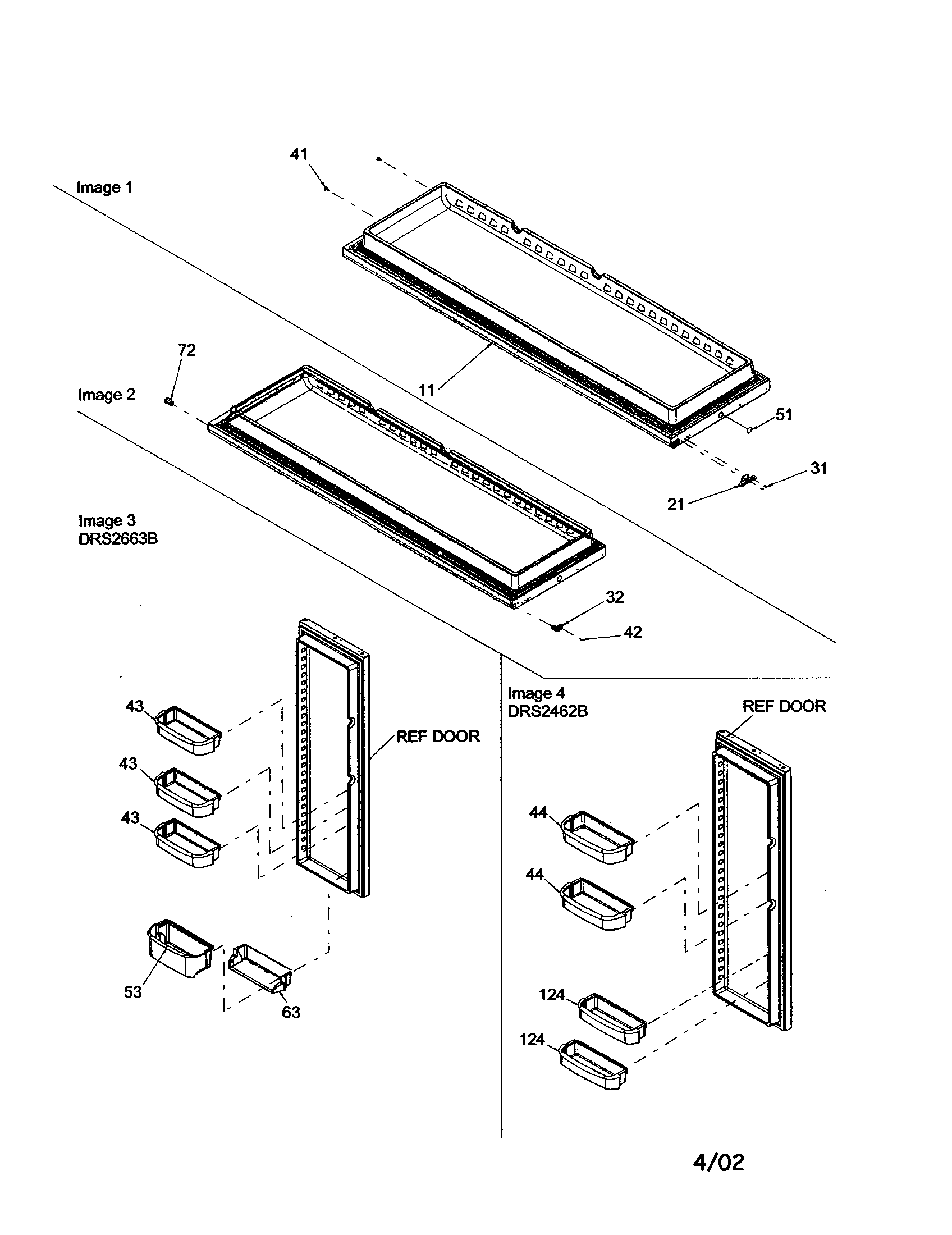 Amana DRS2663BB-PDRS2663BB0 refrigerator door diagram