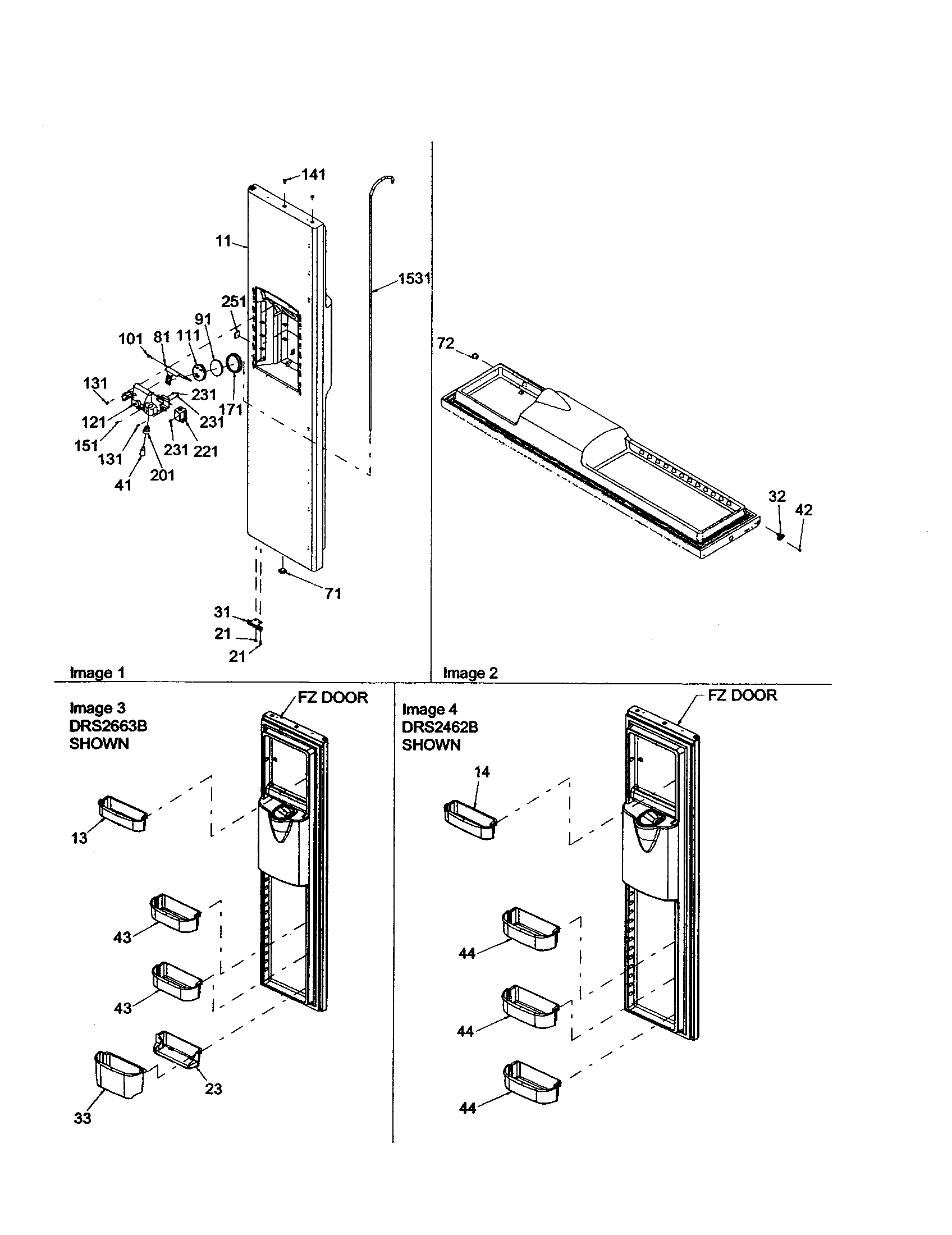 Amana DRS2663BB-PDRS2663BB0 freezer door diagram