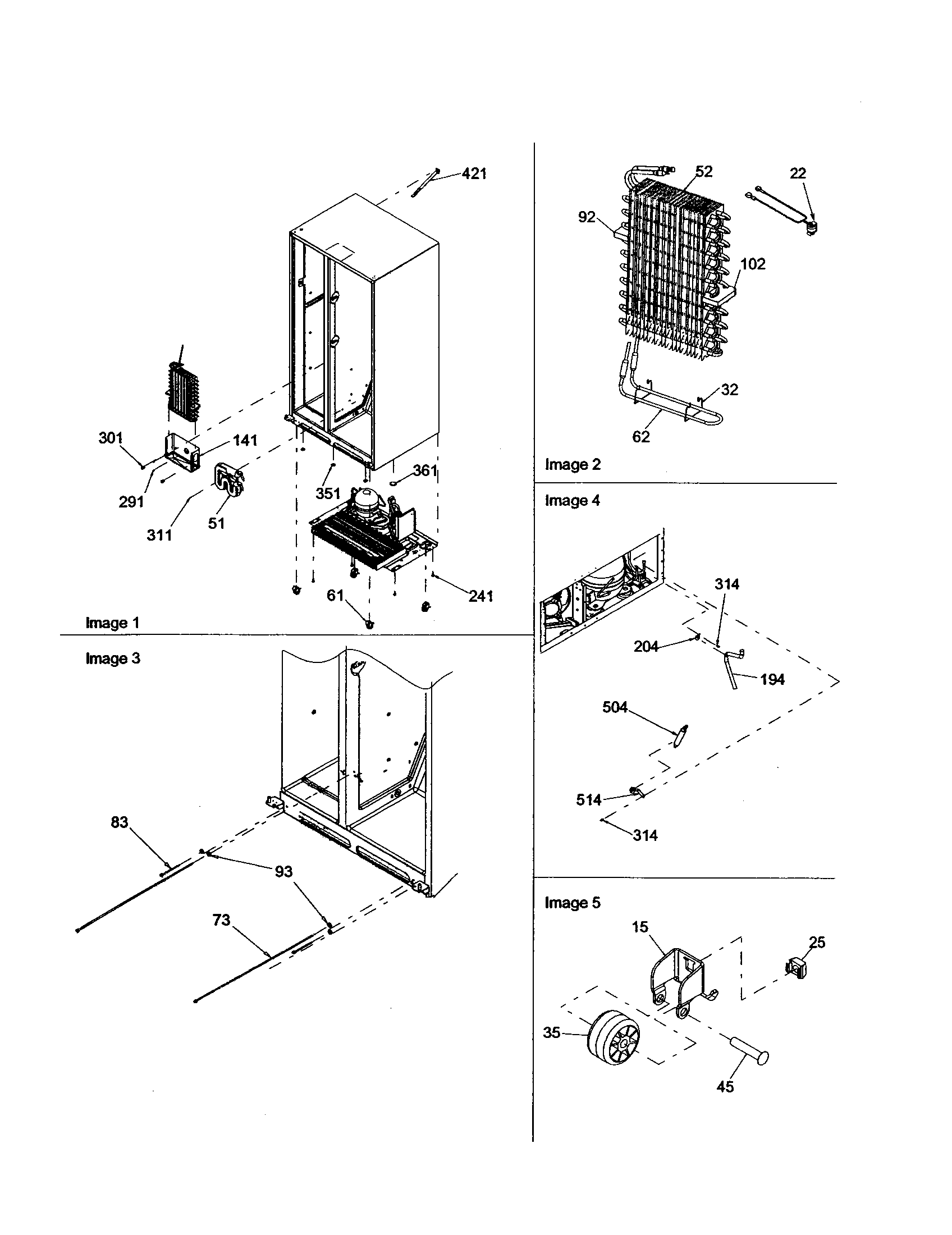 Amana DRS2663BB-PDRS2663BB0 evap assembly drier and rollers diagram