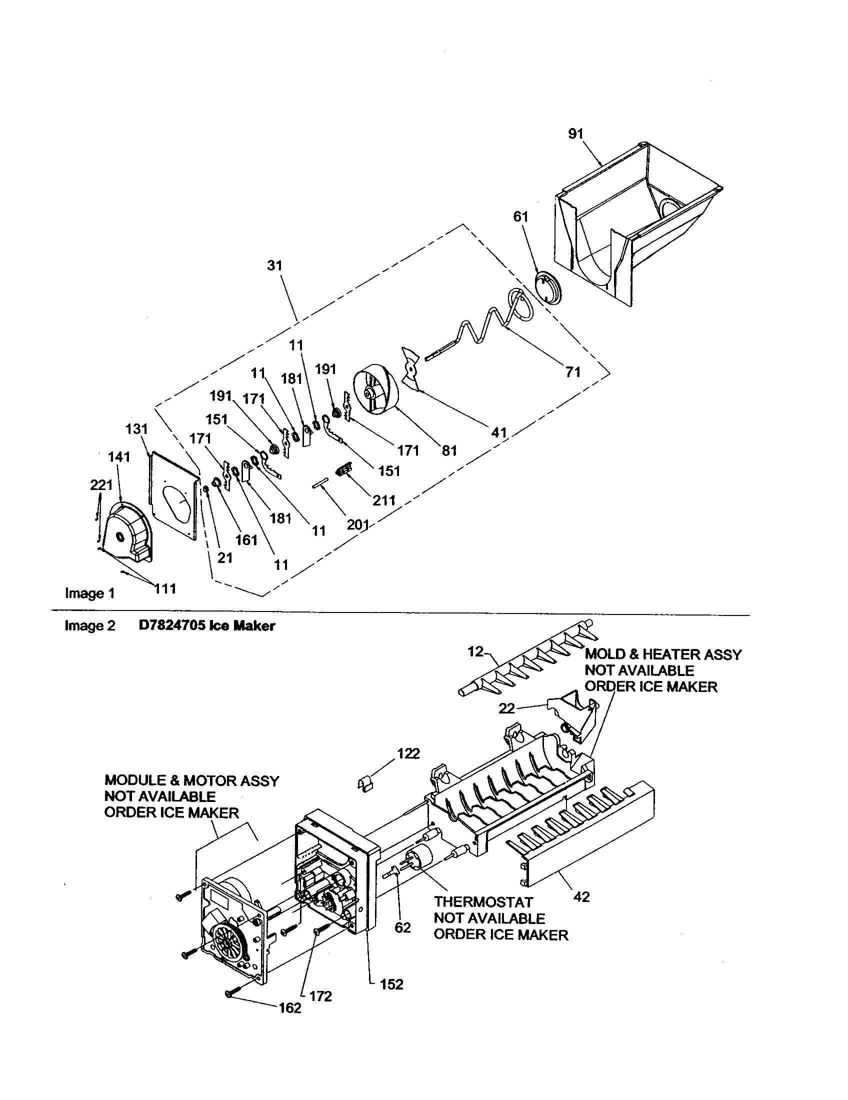 Amana DRS2663BB-PDRS2663BB0 ice bucket/auger diagram