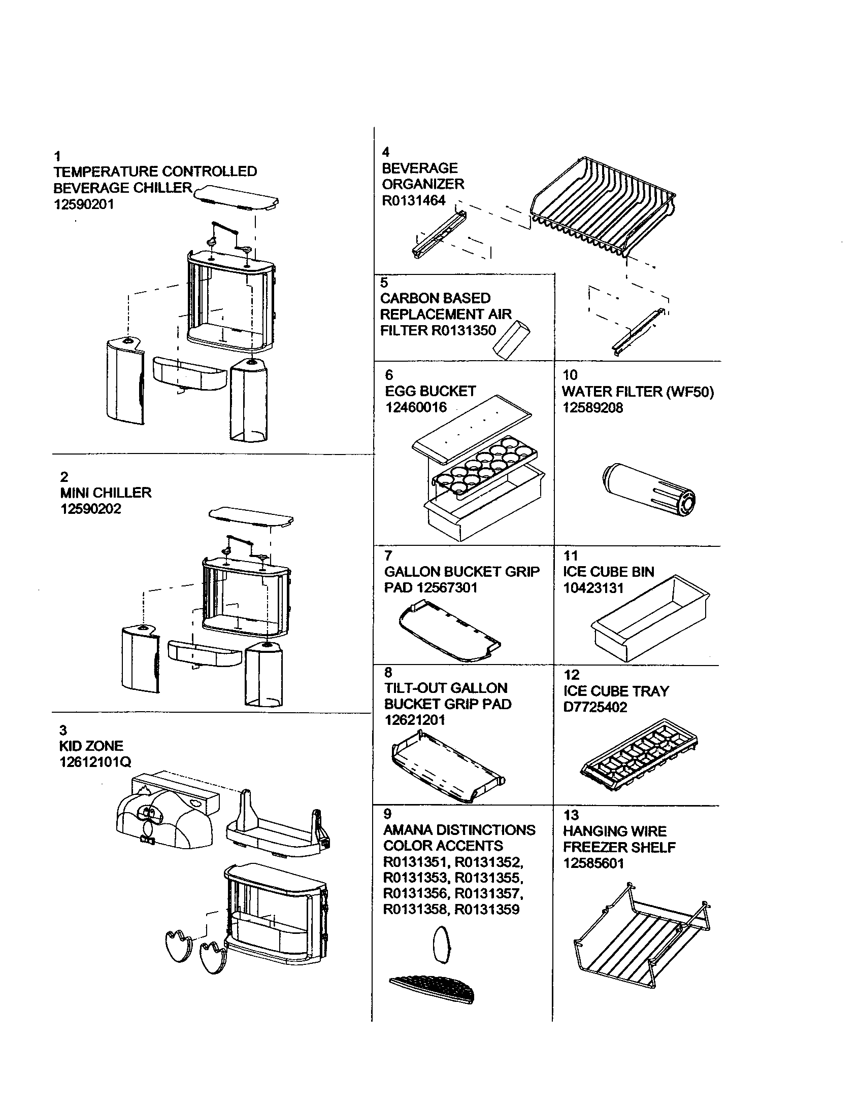 Amana DRS2663BB-PDRS2663BB0 accessory page diagram