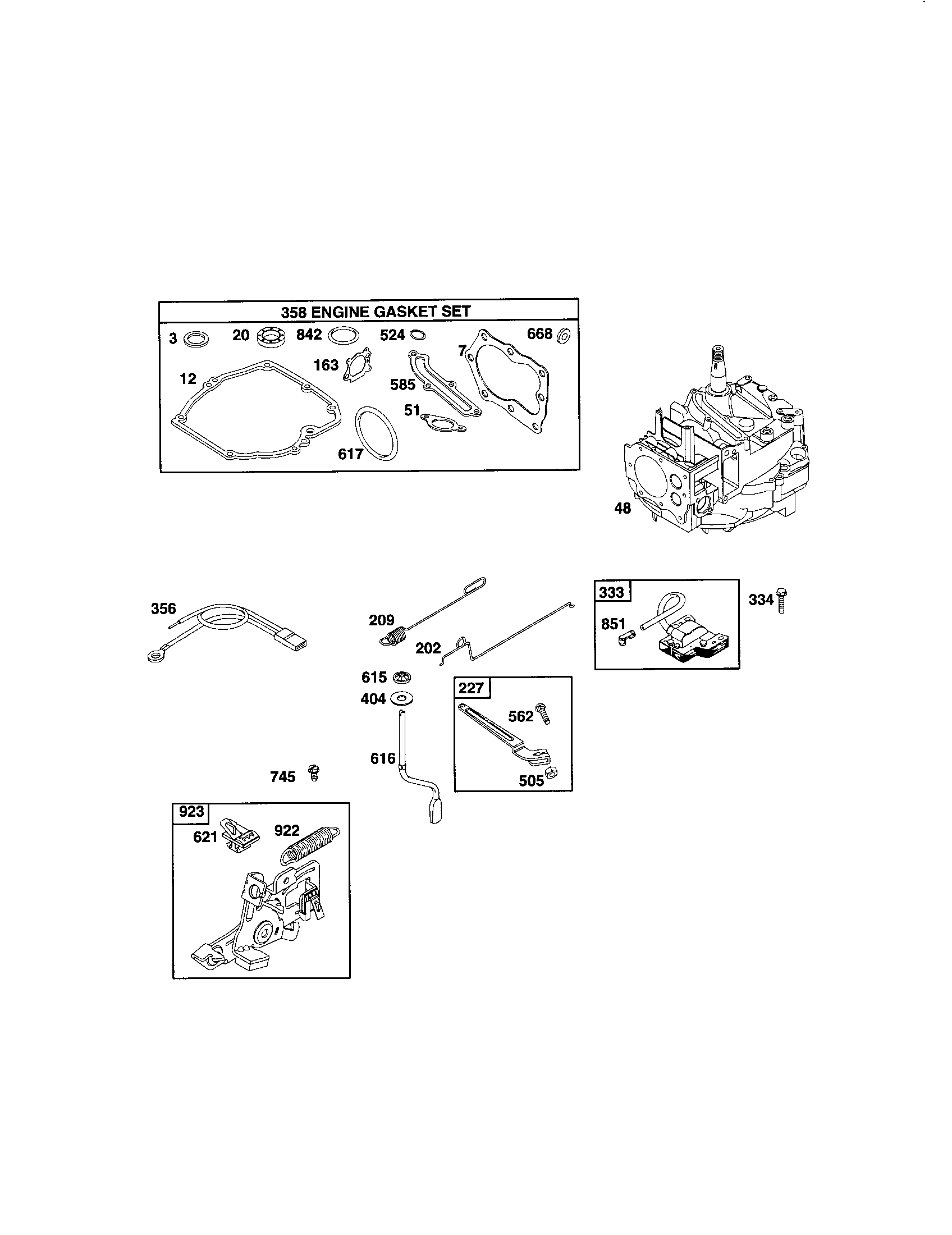 Poulan PR65Y21MA short block/gasket set diagram