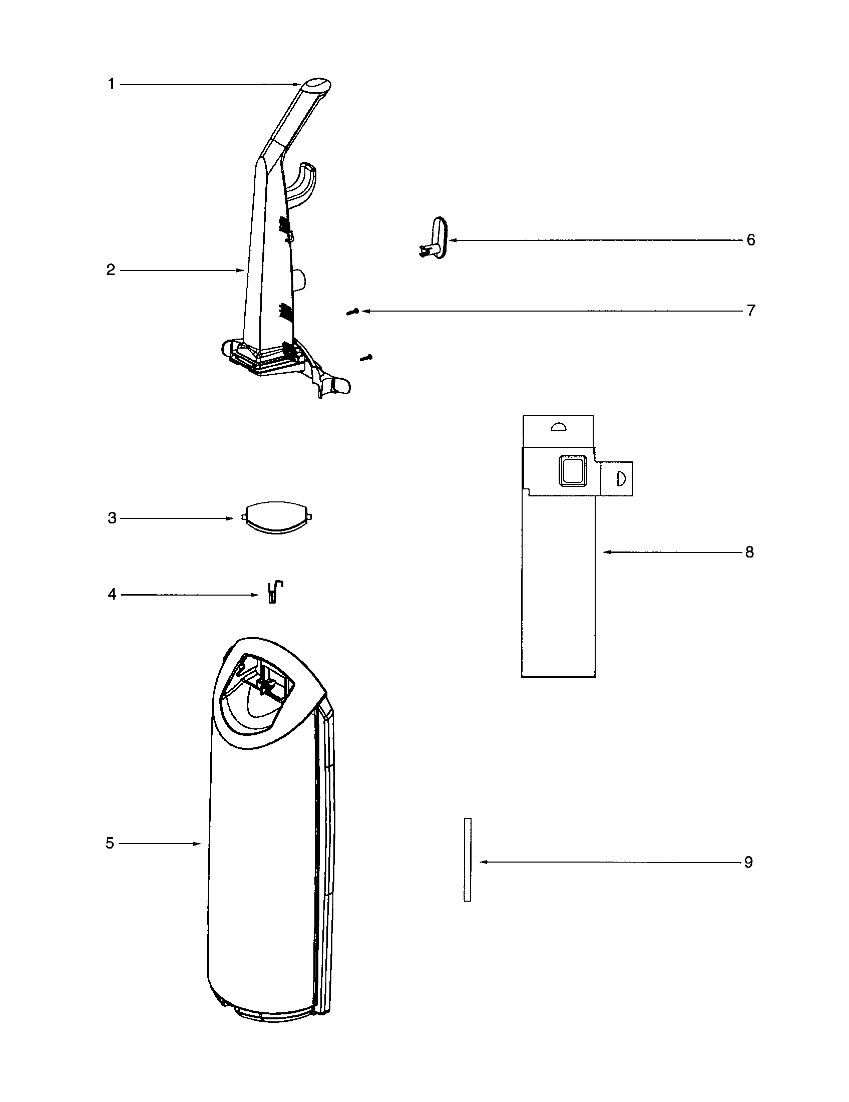 Eureka 5810A handle/bag cover diagram