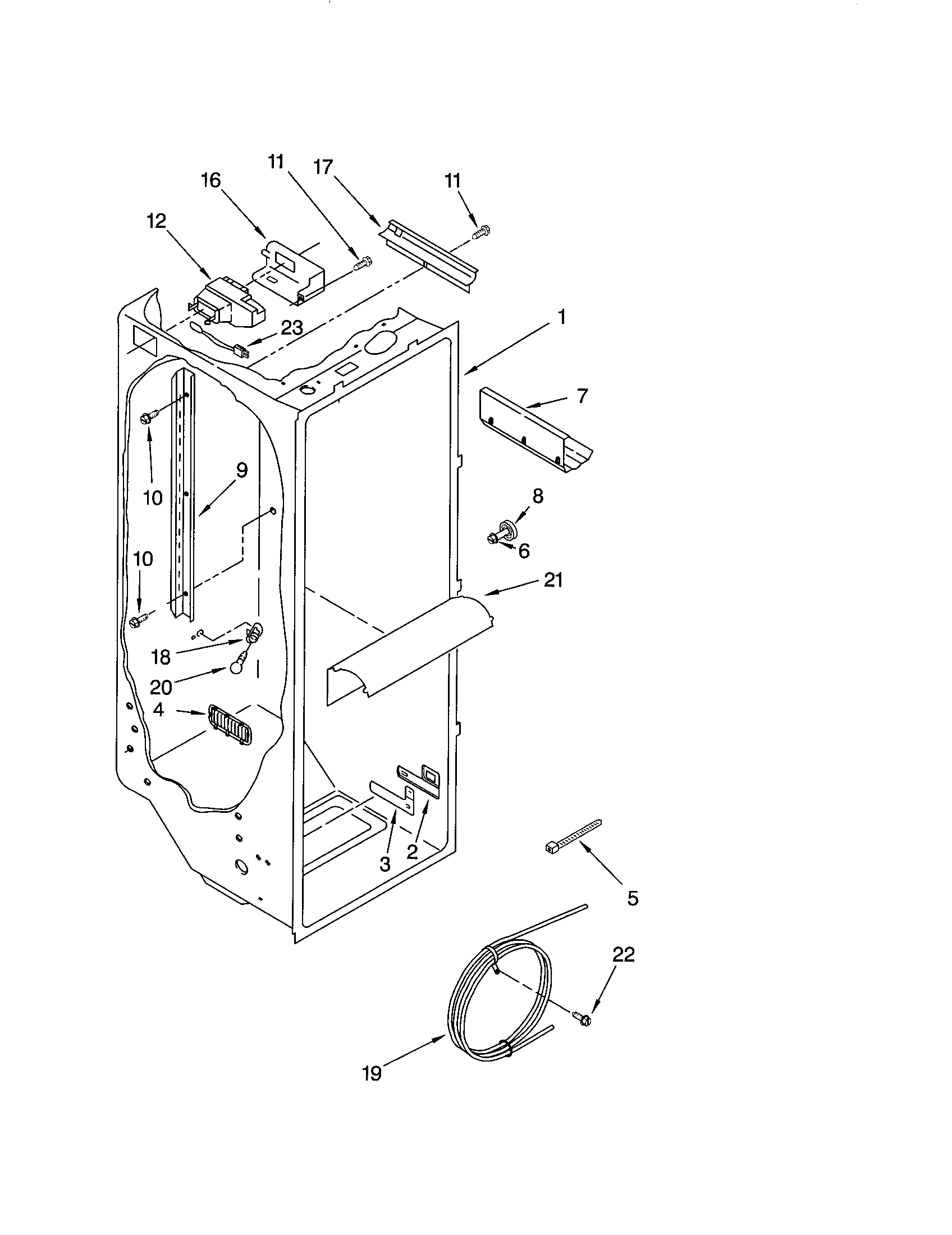 Kenmore 10653762200 refrigerator liner diagram