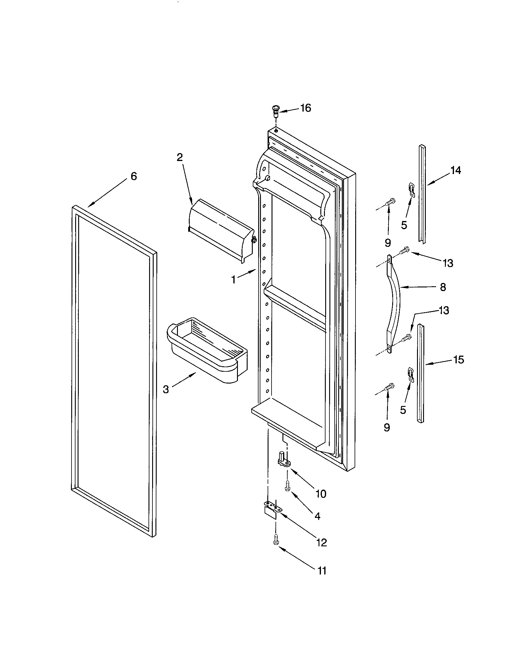 Kenmore 10653762200 refrigerator door diagram