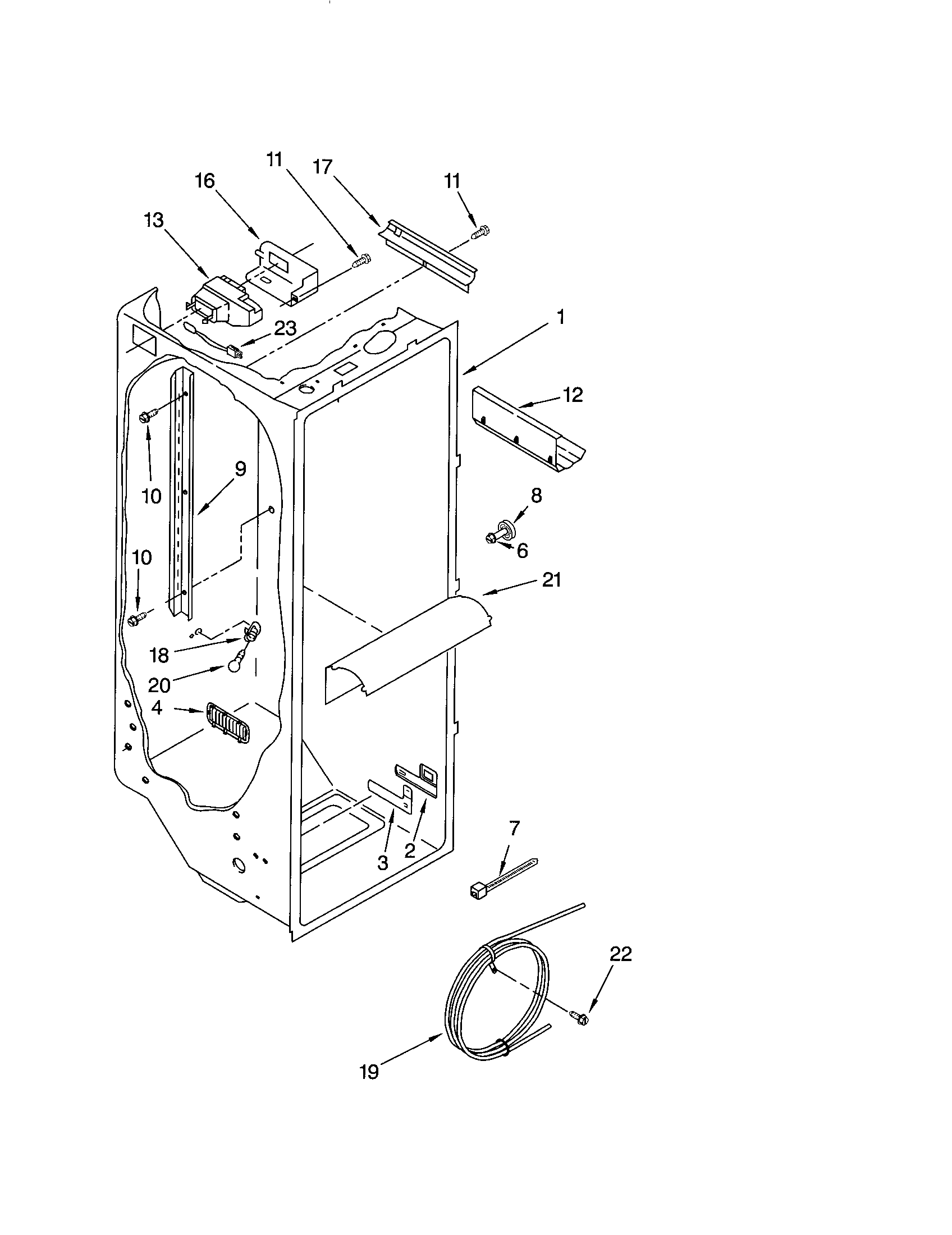 Kenmore 10653564200 refrigerator liner diagram