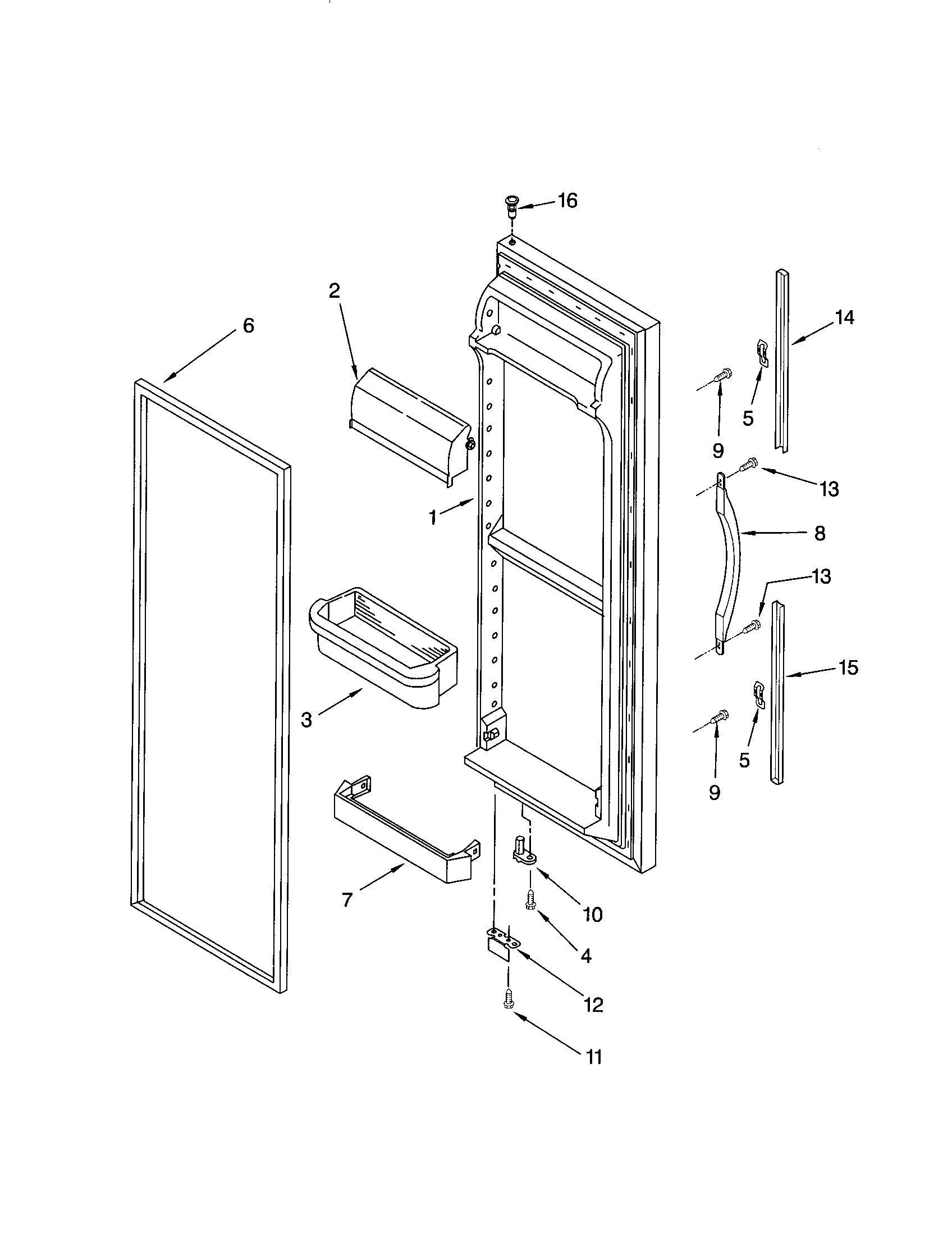 Kenmore 10653564200 refrigerator door diagram