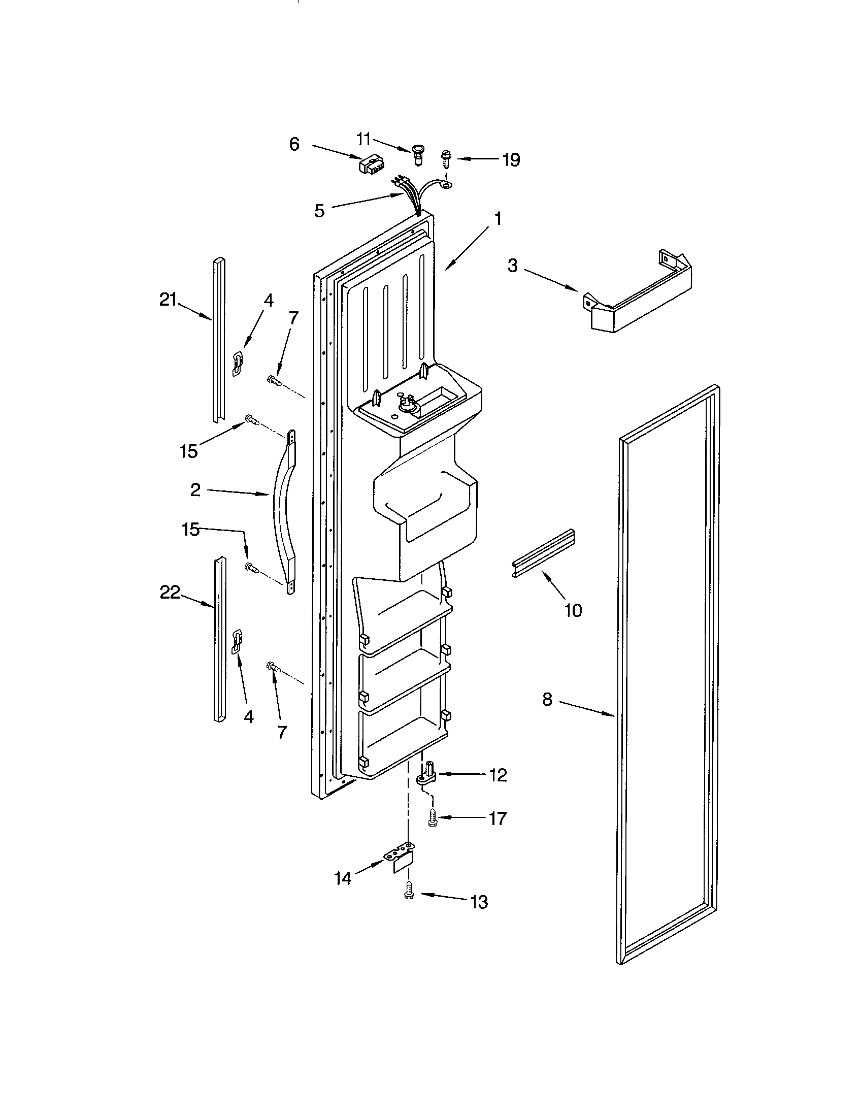 Kenmore 10653564200 freezer door diagram