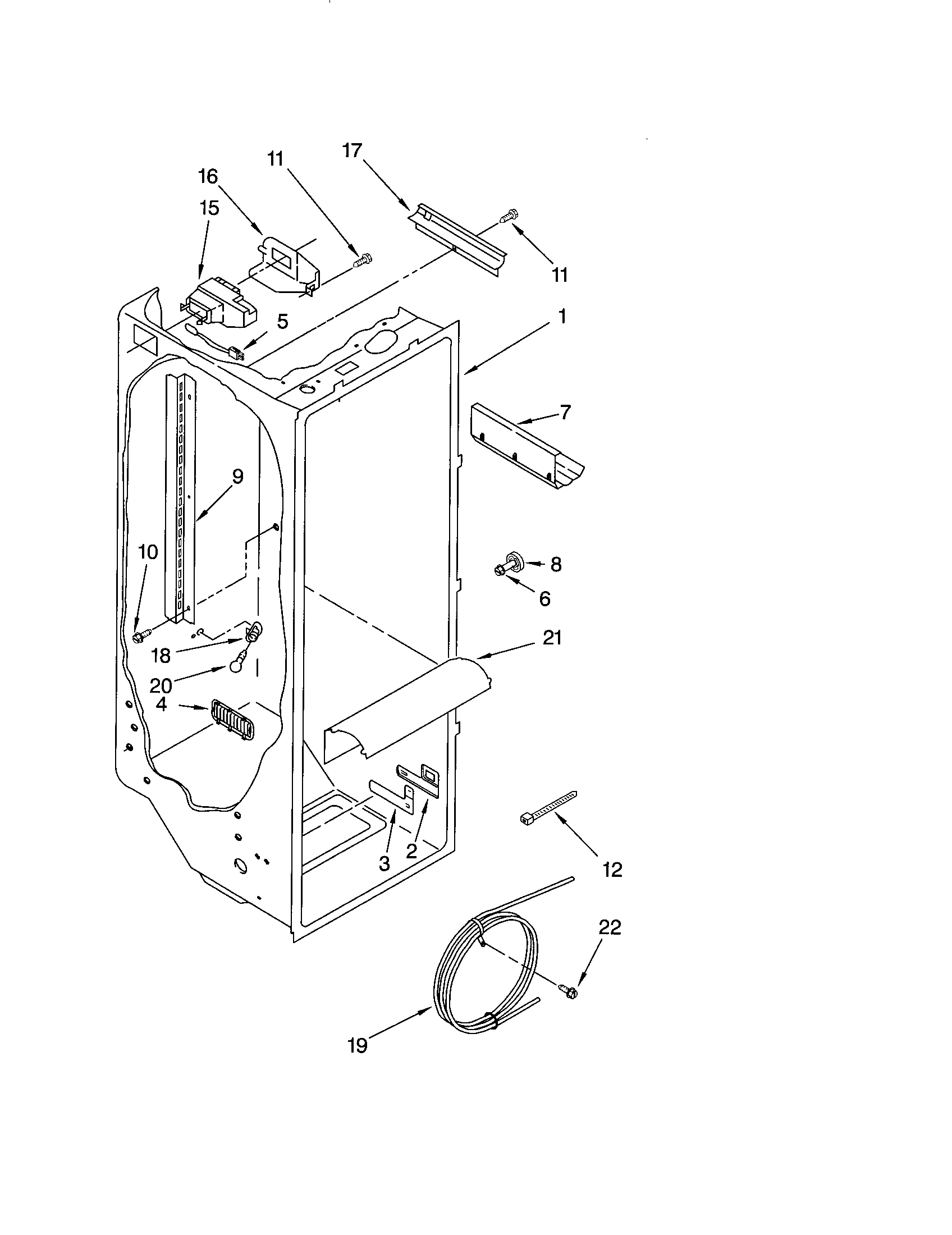 Kenmore 10653264200 refrigerator liner diagram