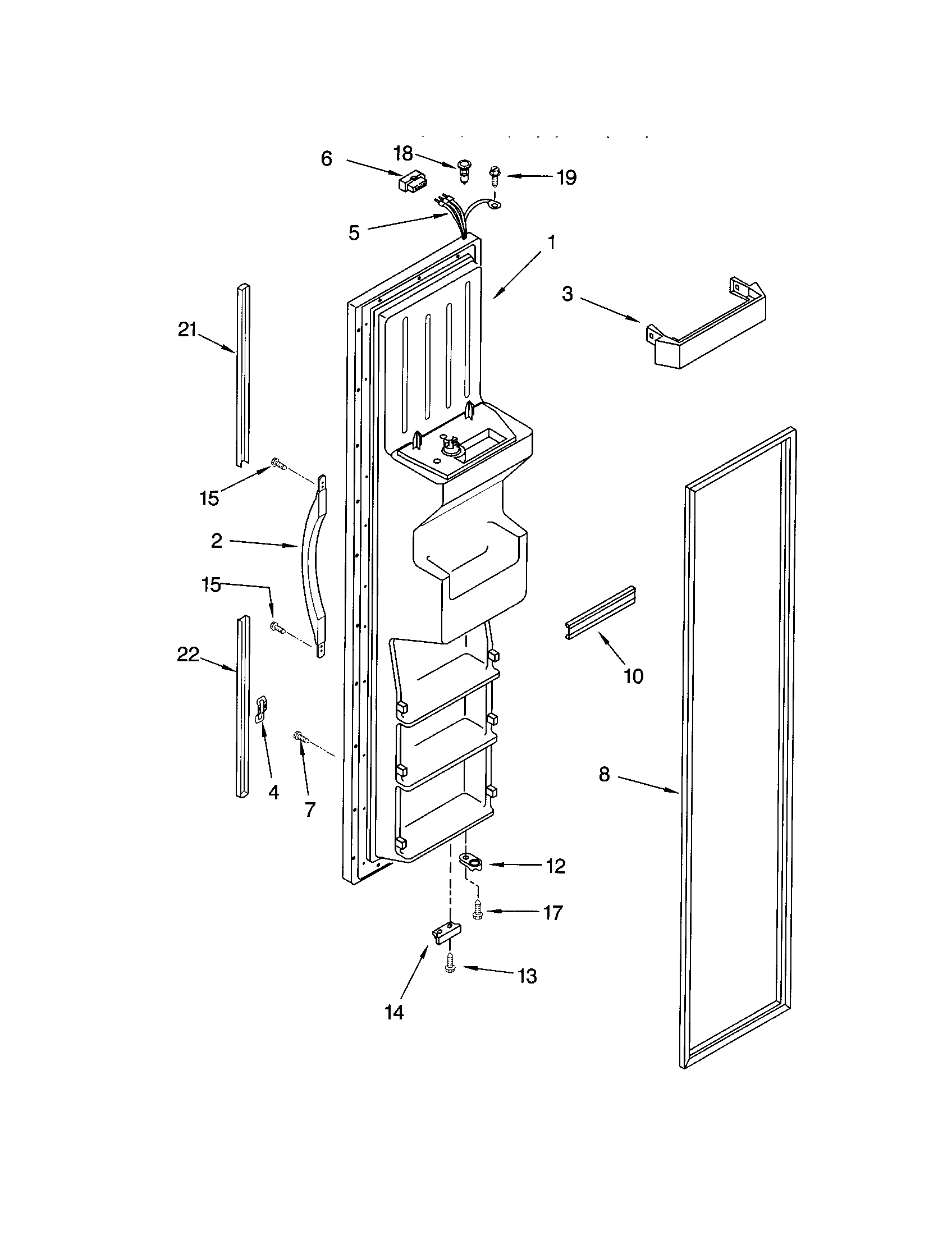 Kenmore 10653264200 freezer door diagram