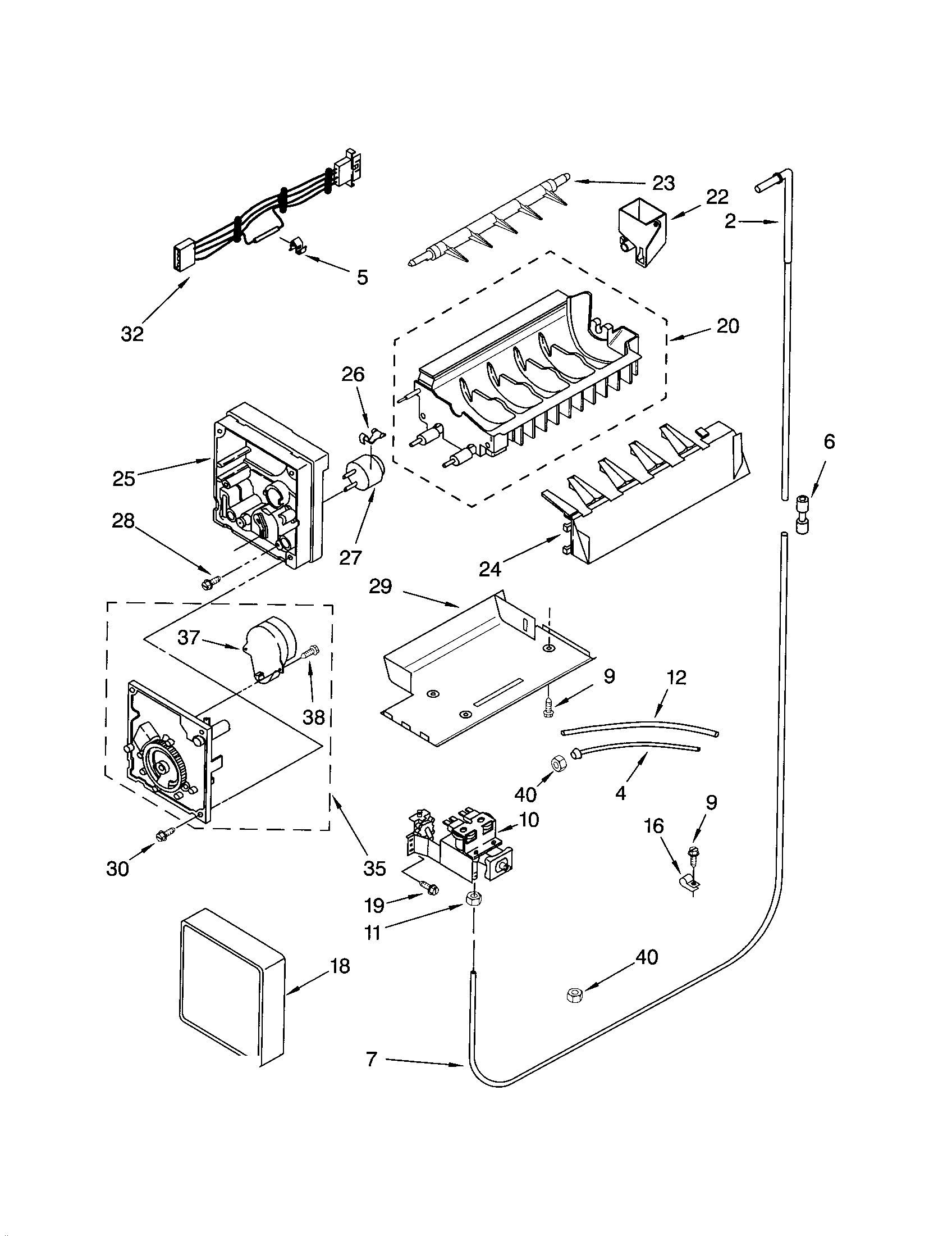 Kenmore 10653264200 icemaker diagram