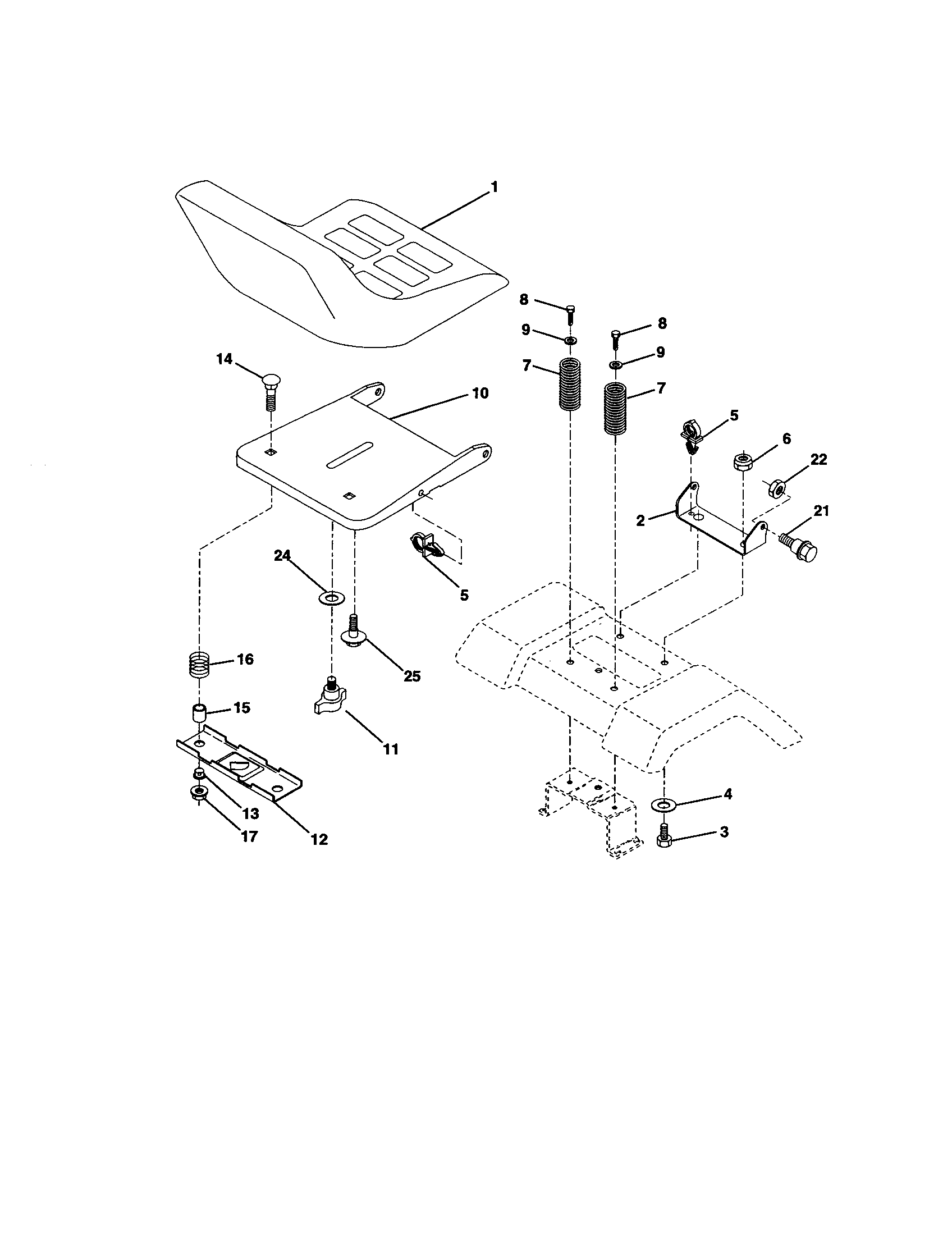 Craftsman 917277041 seat assembly diagram