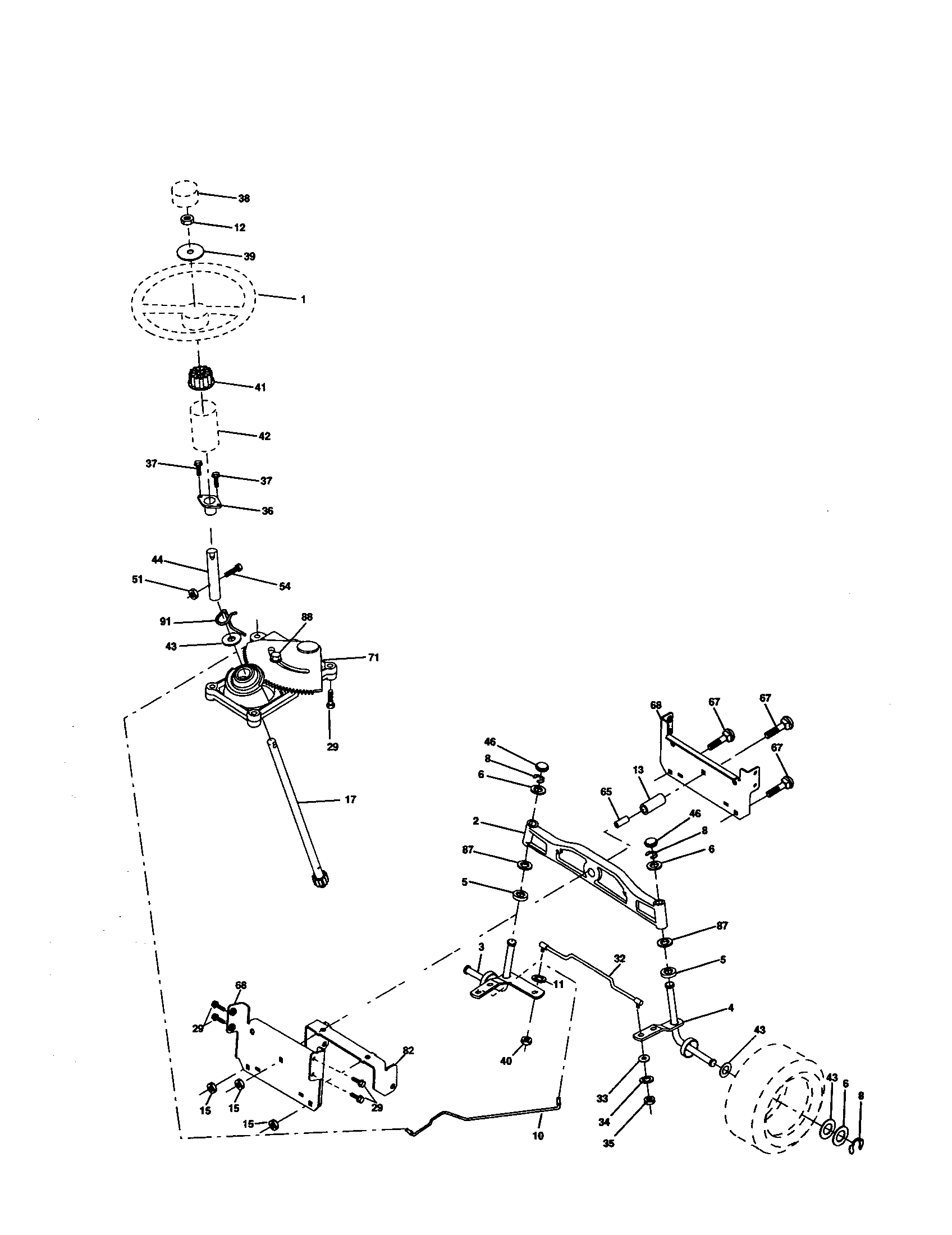 Craftsman 917277061 steering assembly diagram