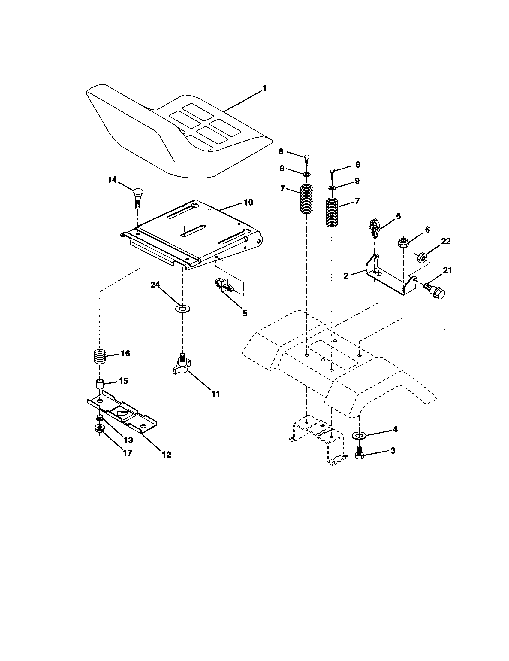 Craftsman 917277061 seat assembly diagram