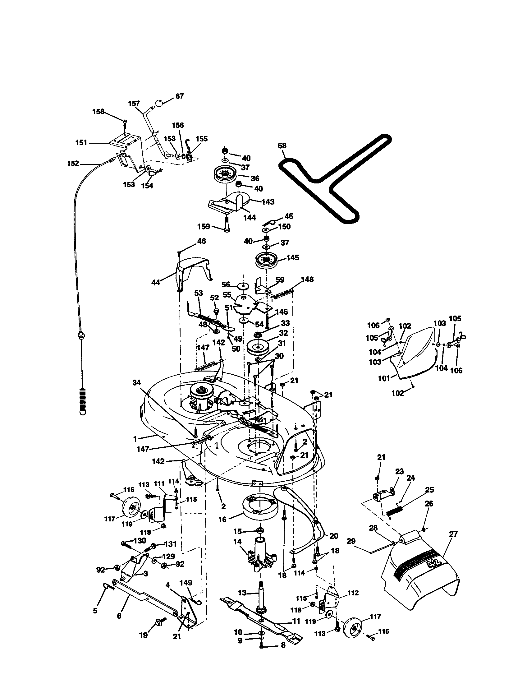 Craftsman 917277061 mower deck diagram