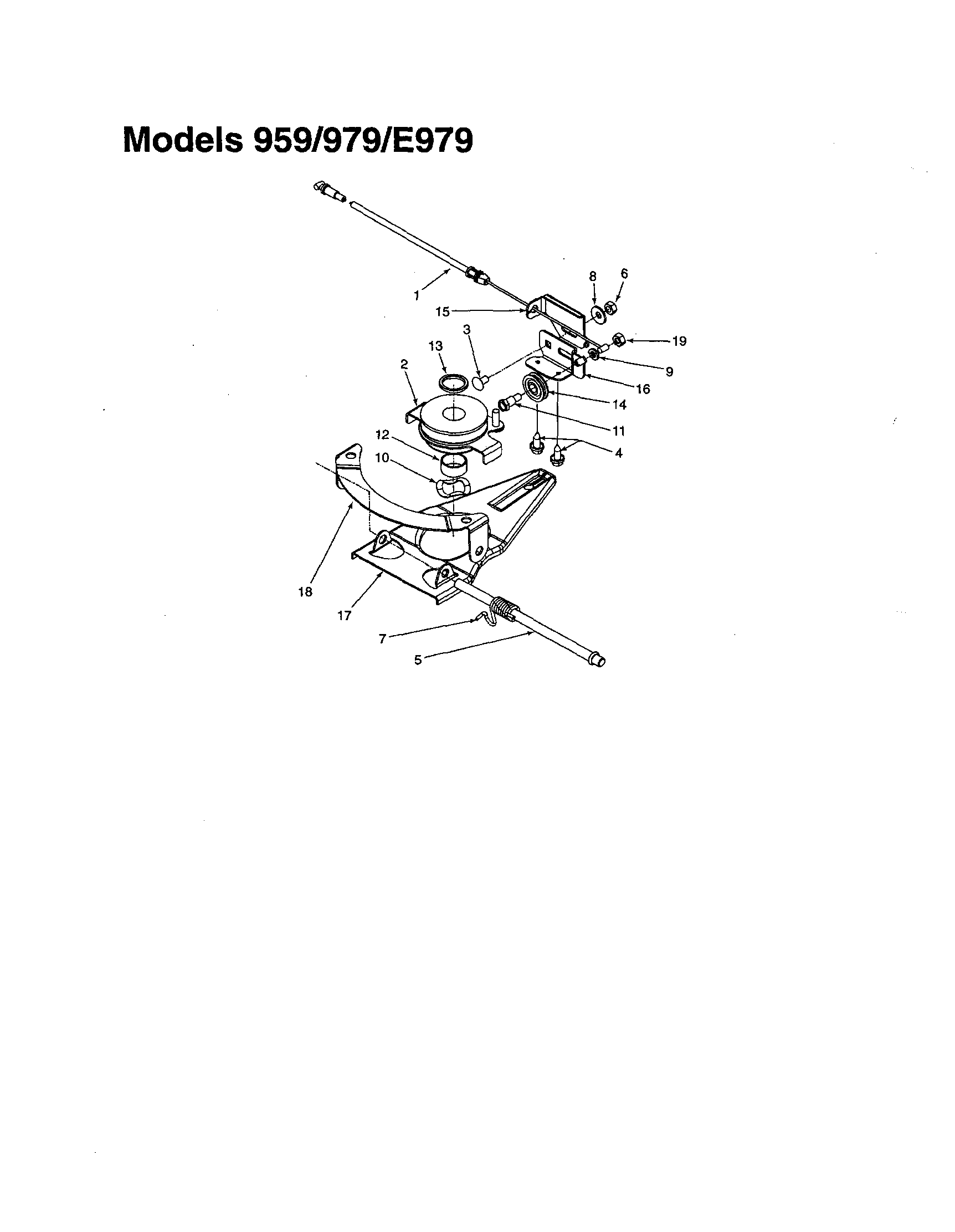 MTD 970-979 6 speed cable/pulley/pivot shaft diagram