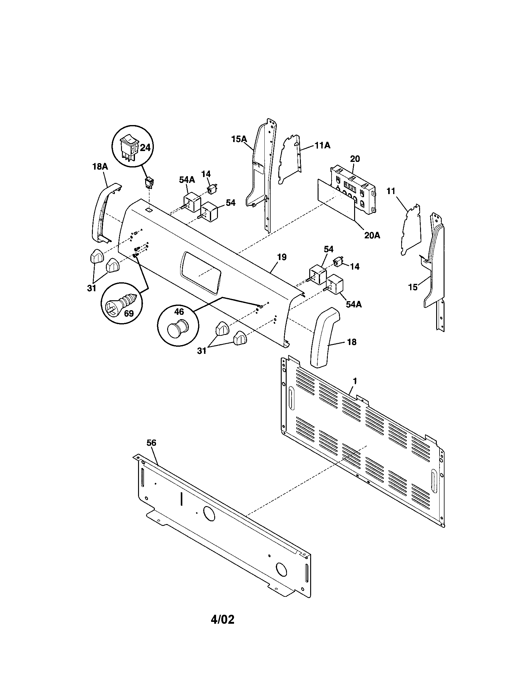 Kenmore 79061752102 backguard diagram