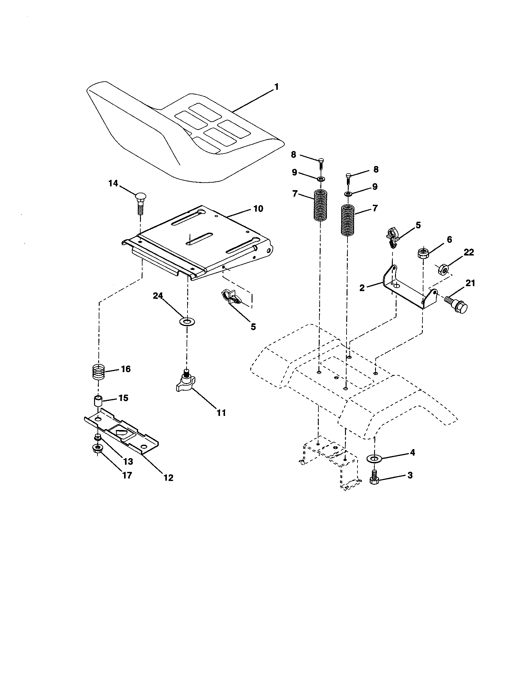 Craftsman 917277070 seat assembly diagram