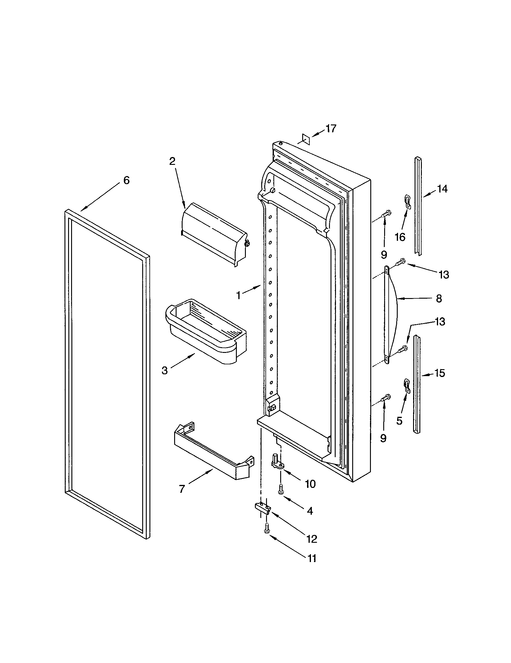 Kenmore 10653292200 refrigerator door diagram