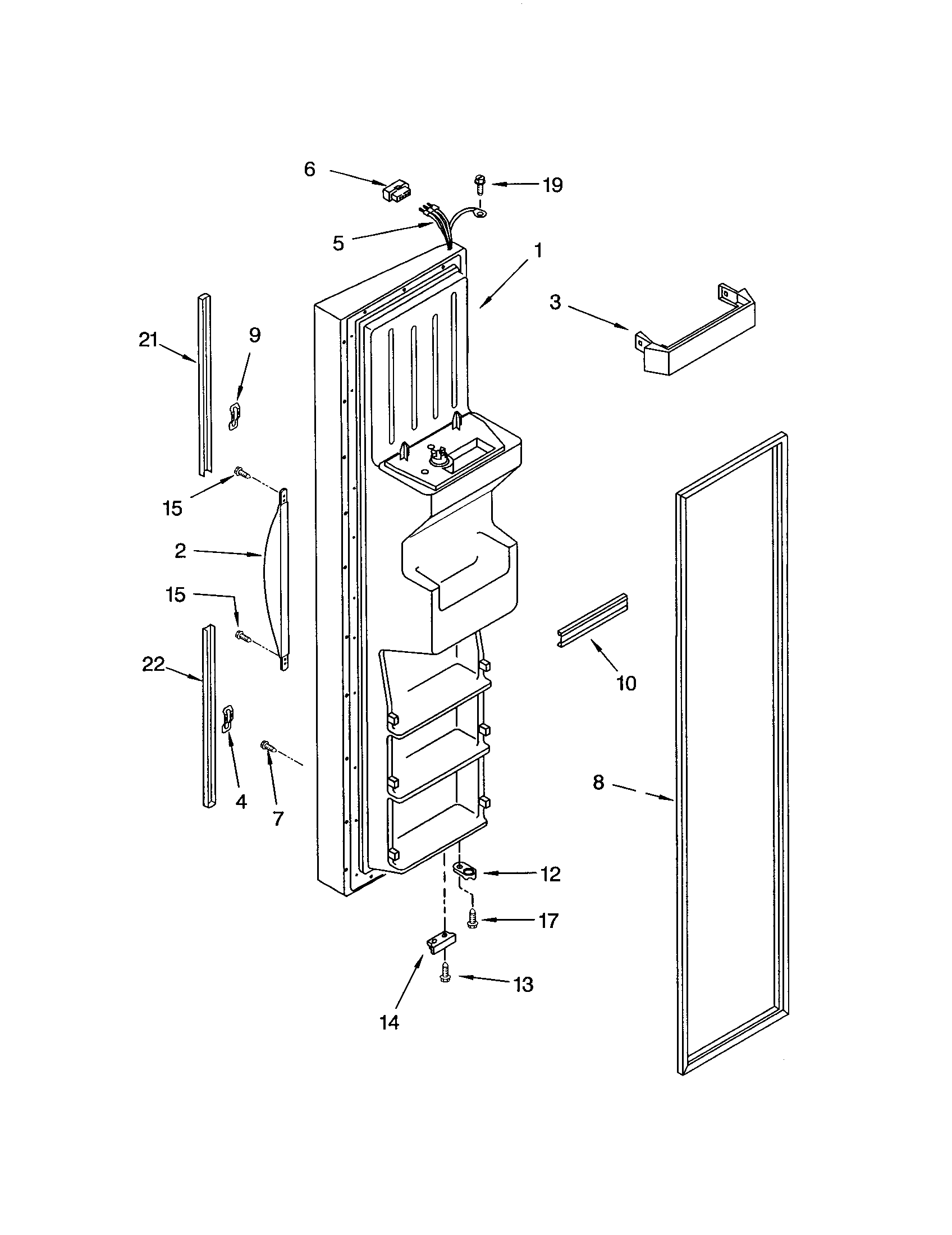 Kenmore 10653292200 freezer door diagram