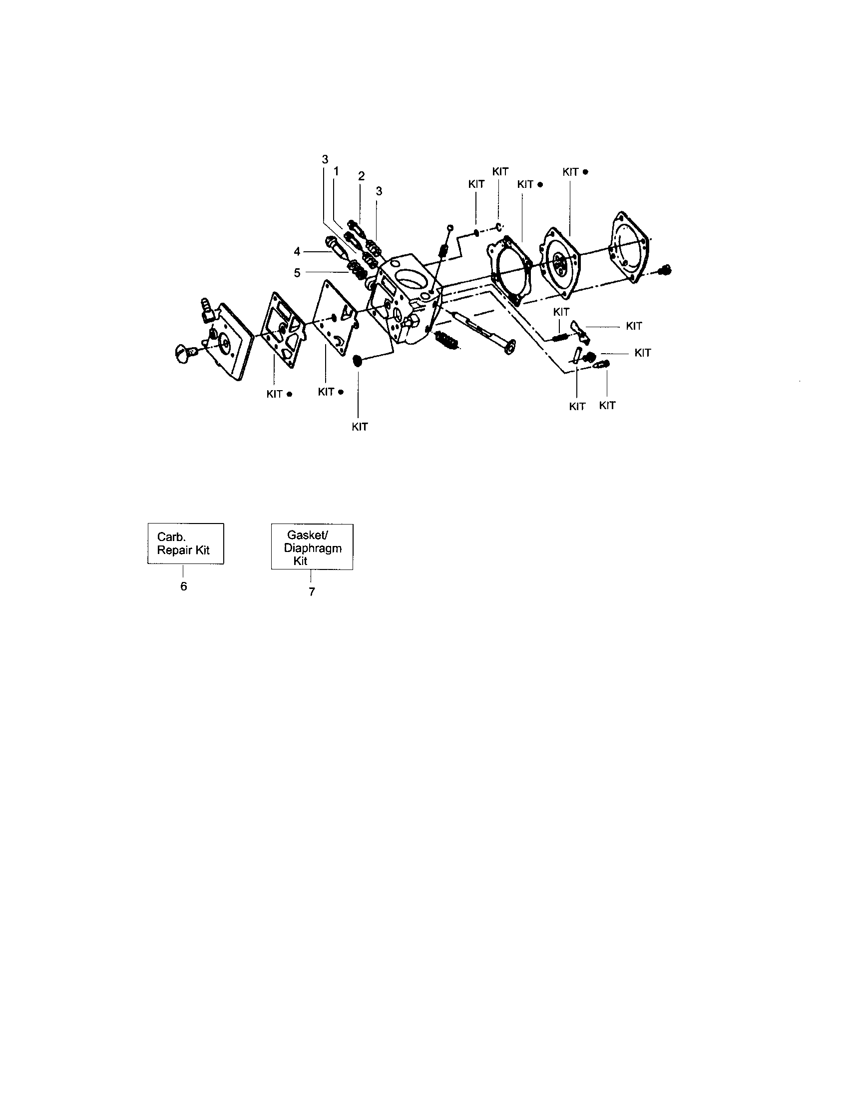 Craftsman 358351990 carburetor - 530069895 (hda-164) diagram