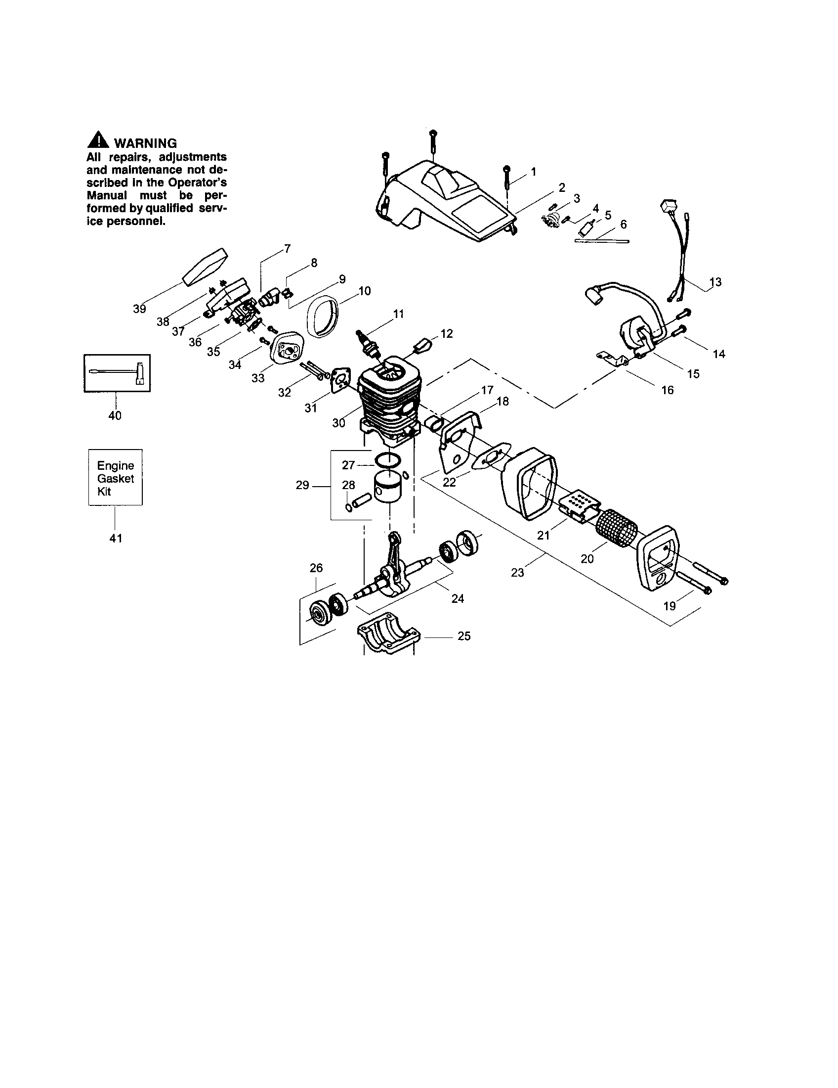 Craftsman 358352730 crankshaft/shield/cylinder diagram