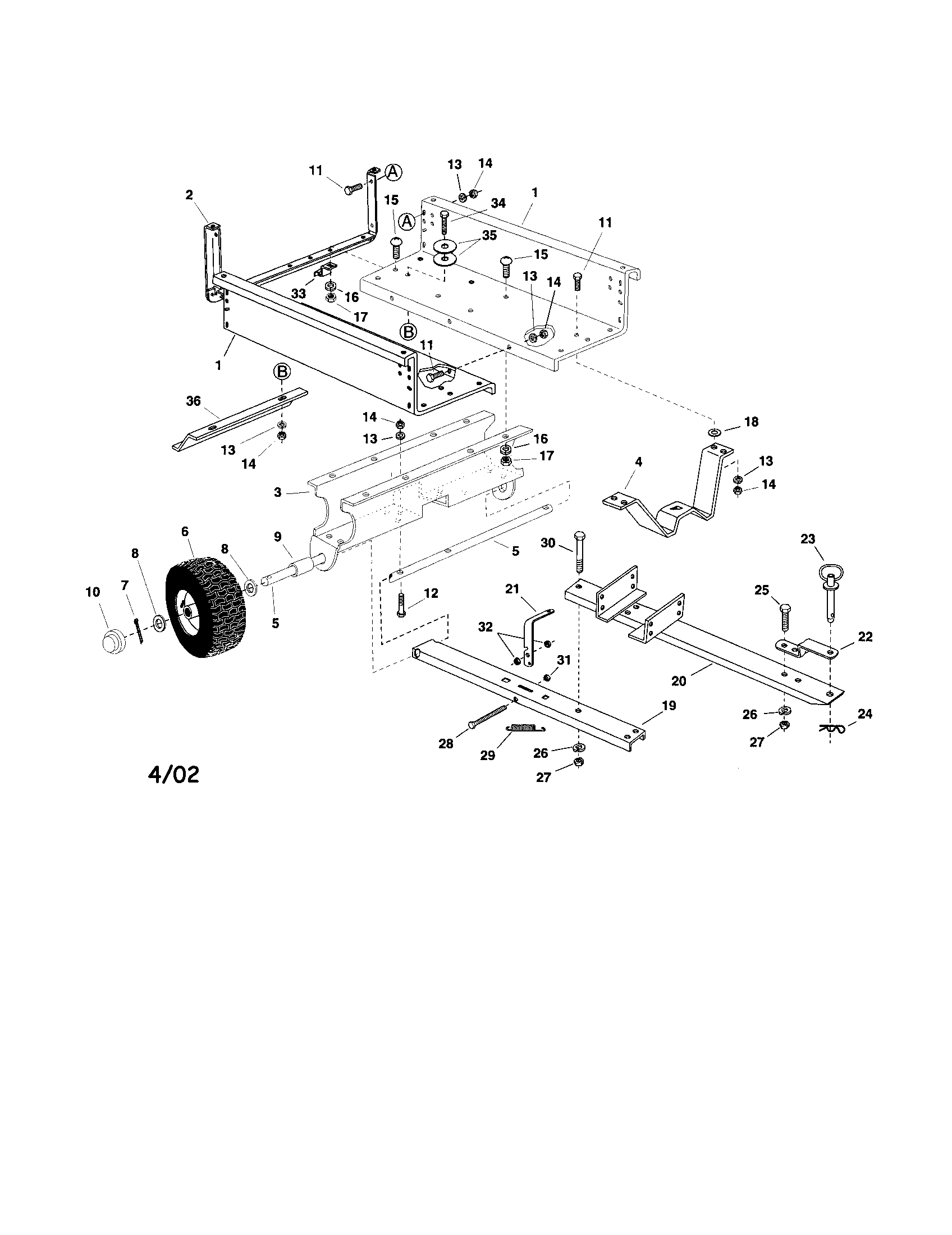 Craftsman 48624516 cart body diagram